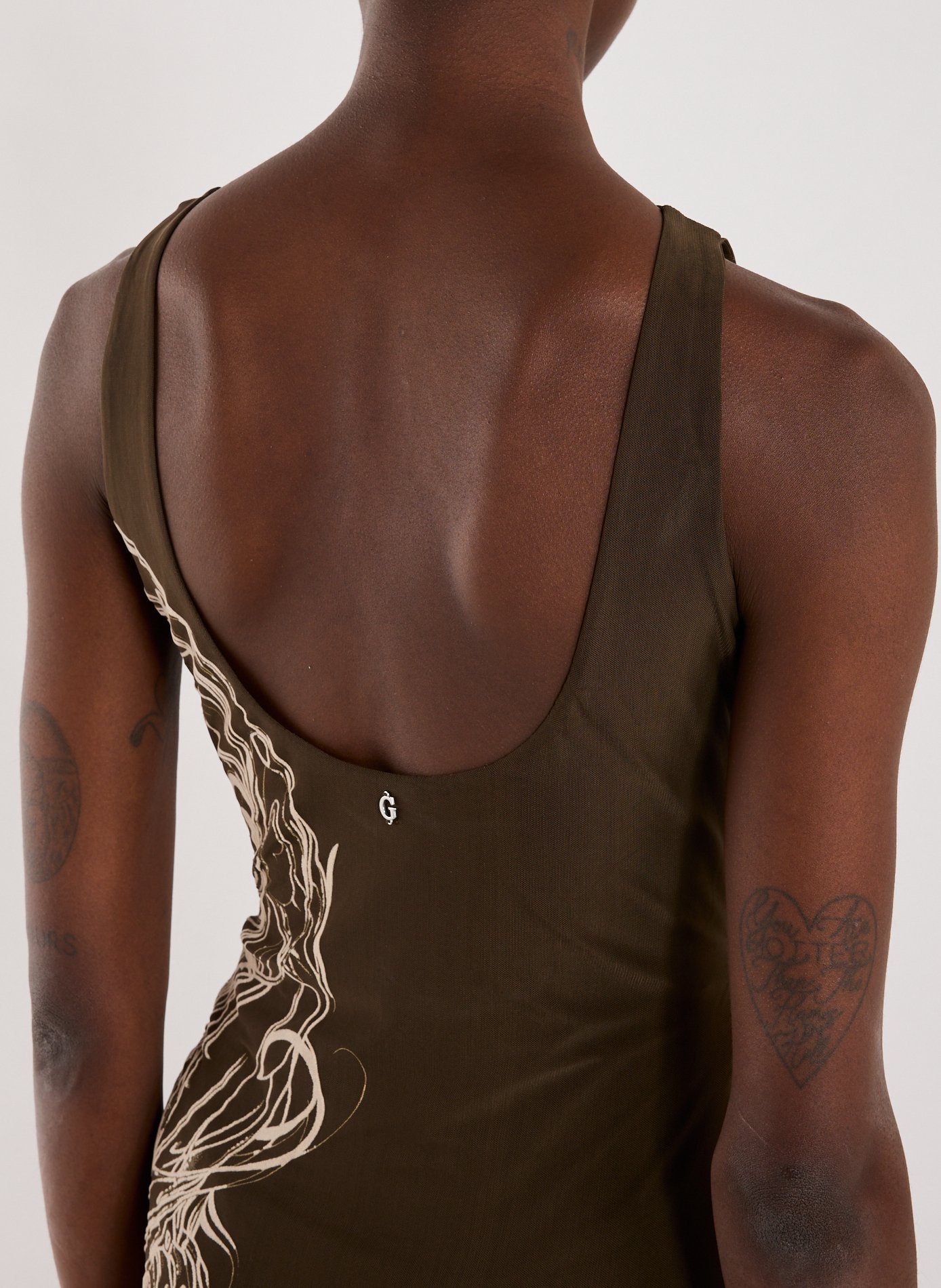 Maxi draped dress GUESS Brown