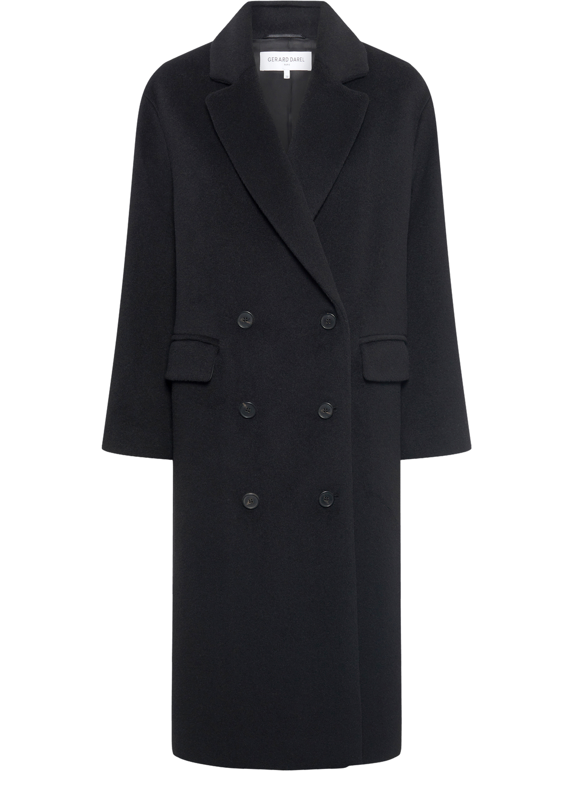 Manteau croisé en laine et angora - magali GERARD DAREL Noir