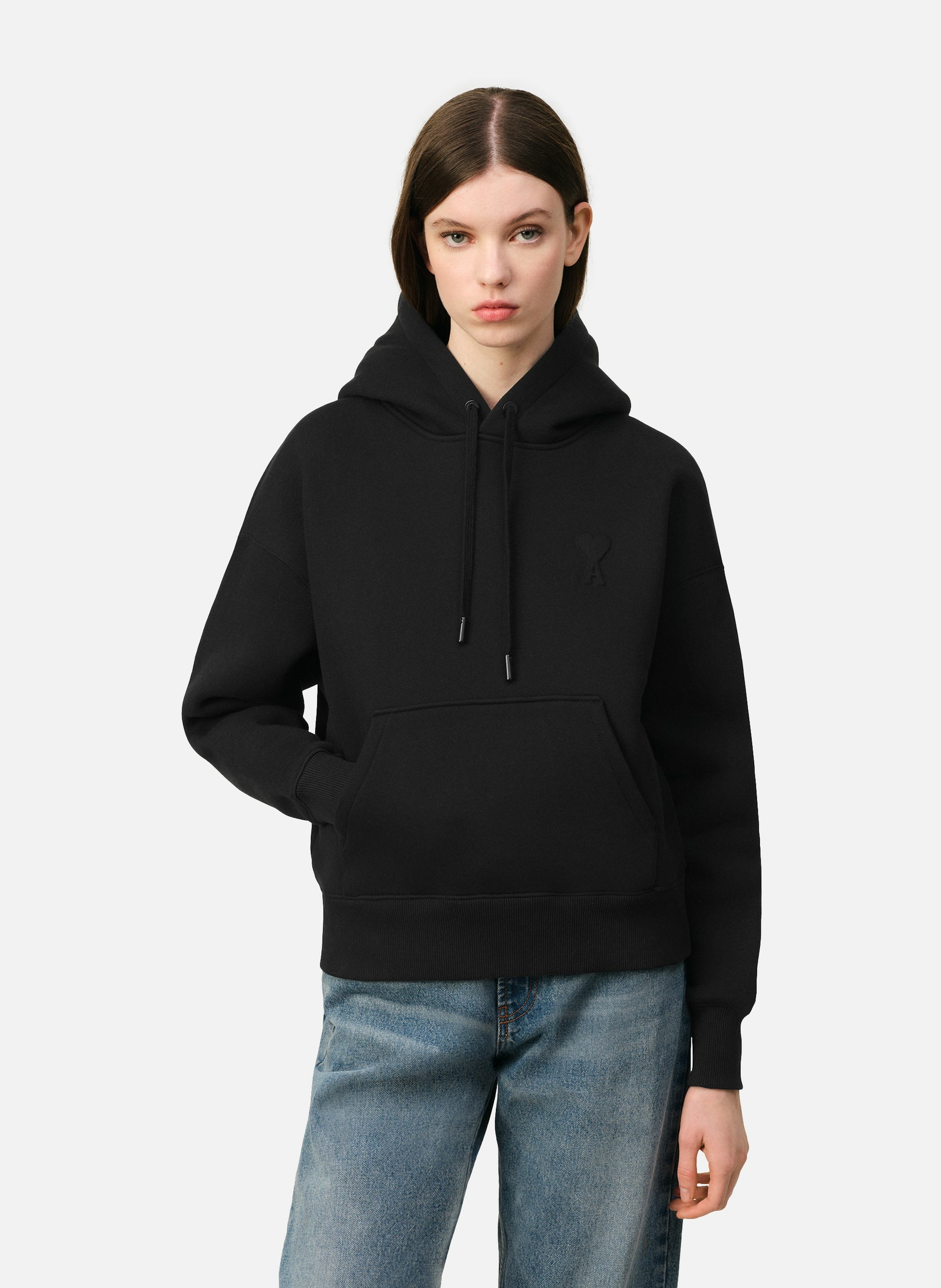 Sweatshirt à capuche ami de coeur unisexe AMI PARIS Noir