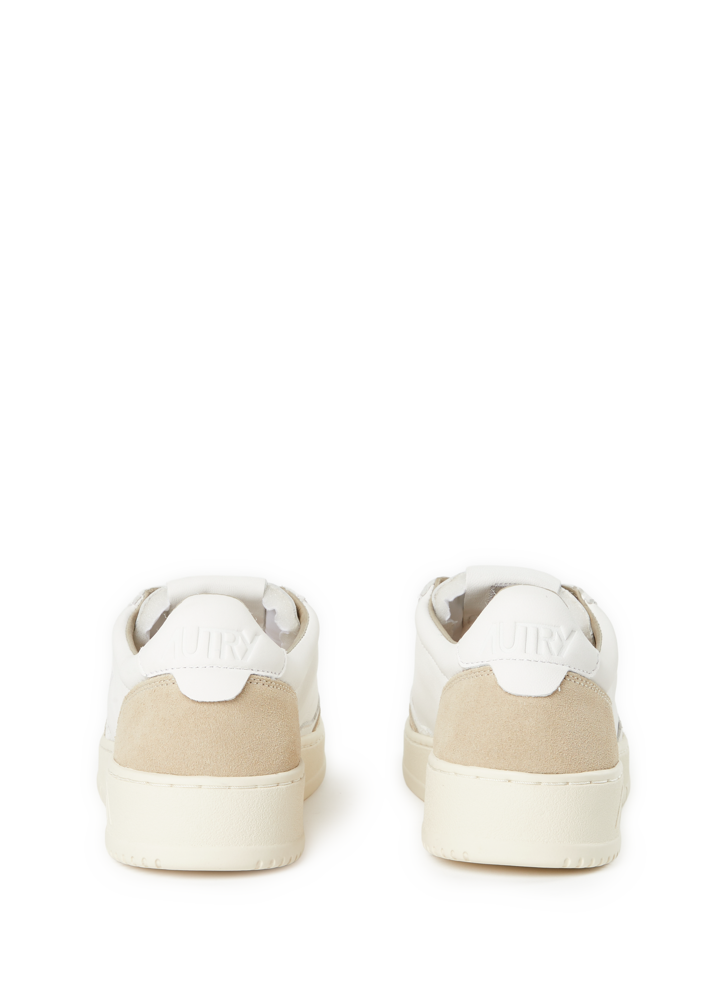 Baskets bi-matière en cuir mélangé AUTRY Blanc