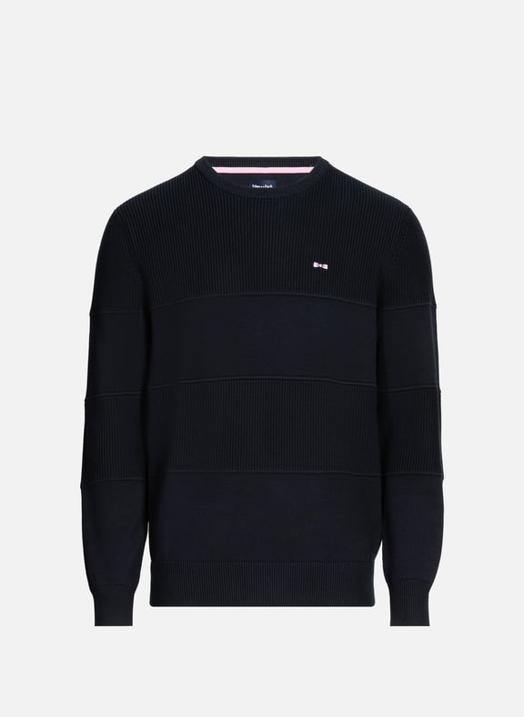 Pull col rond côtelé en coton EDEN PARK Pull col rond côtelé en coton EDEN PARK