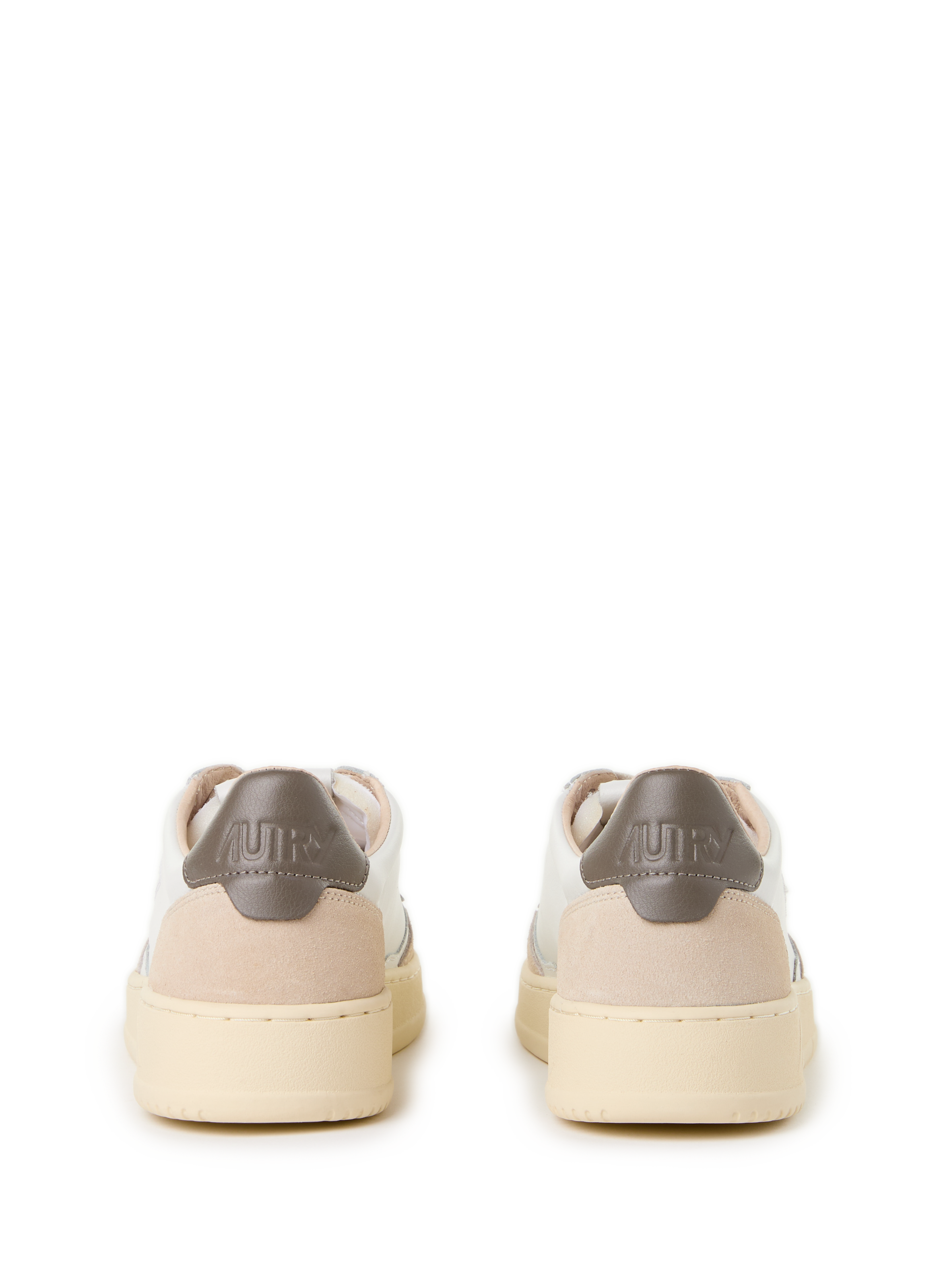 Mixed leather bi-material sneakers AUTRY White