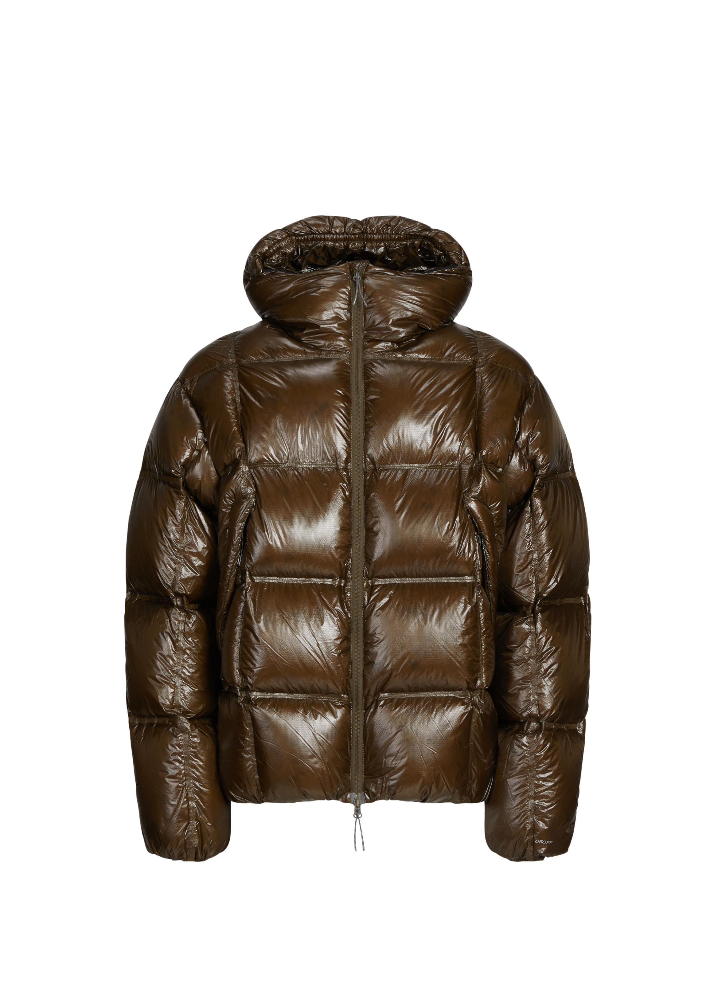 ROA Cube 650 fill power quilted hooded down jacket Khaki