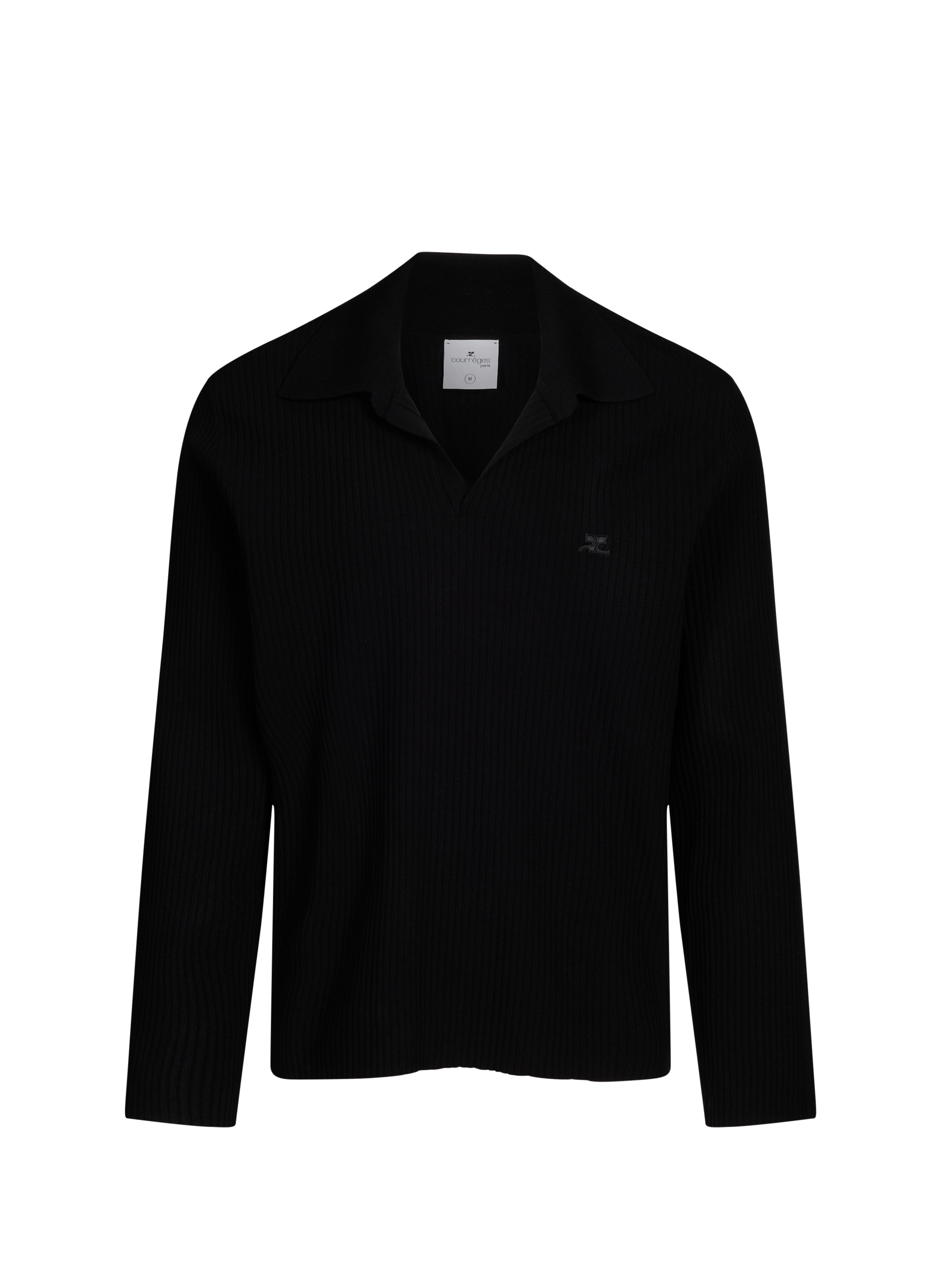 COURRÈGES Ribbed long-sleeve t-shirt Black