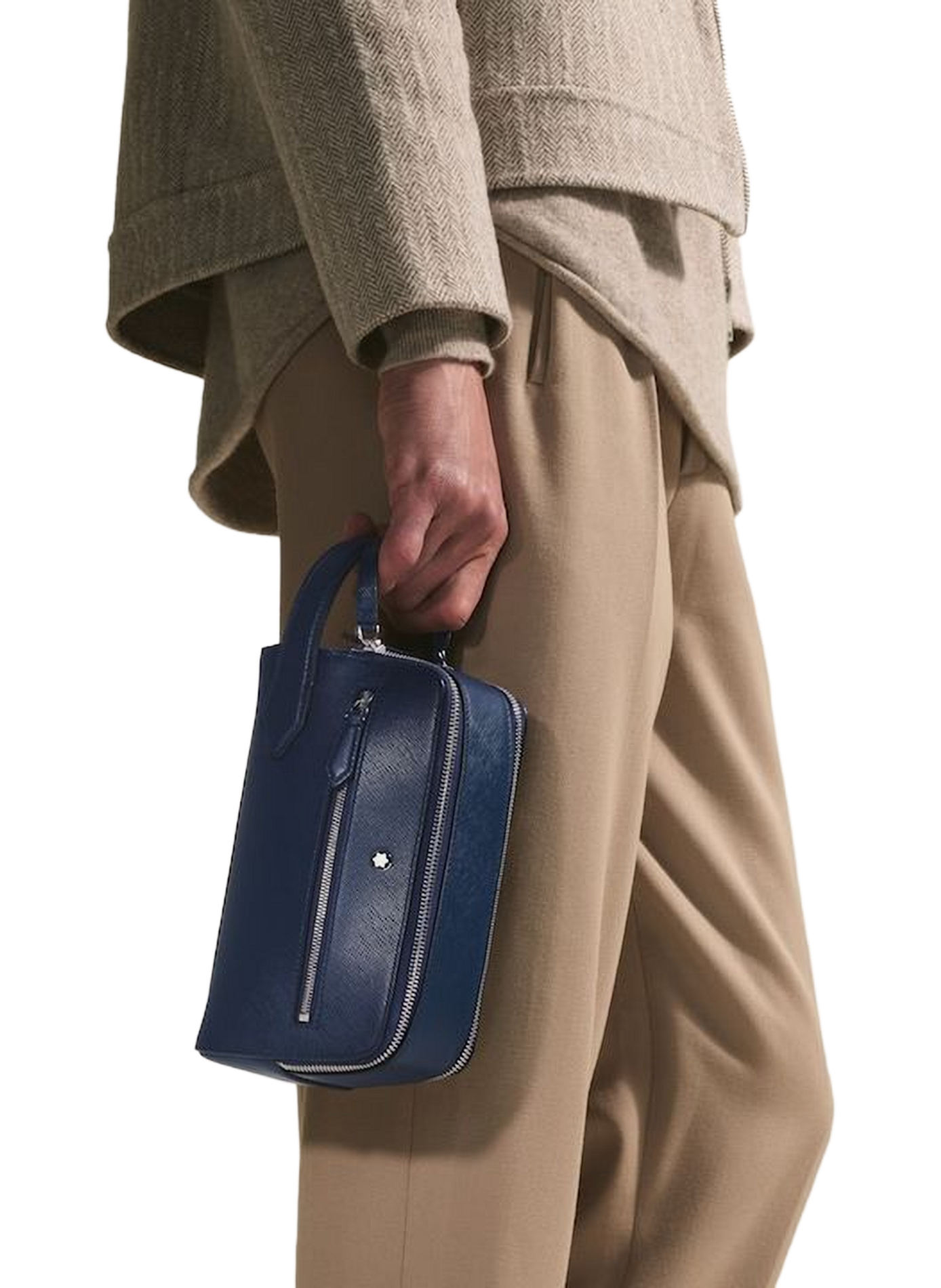 Leather toiletry bag MONTBLANC Blue