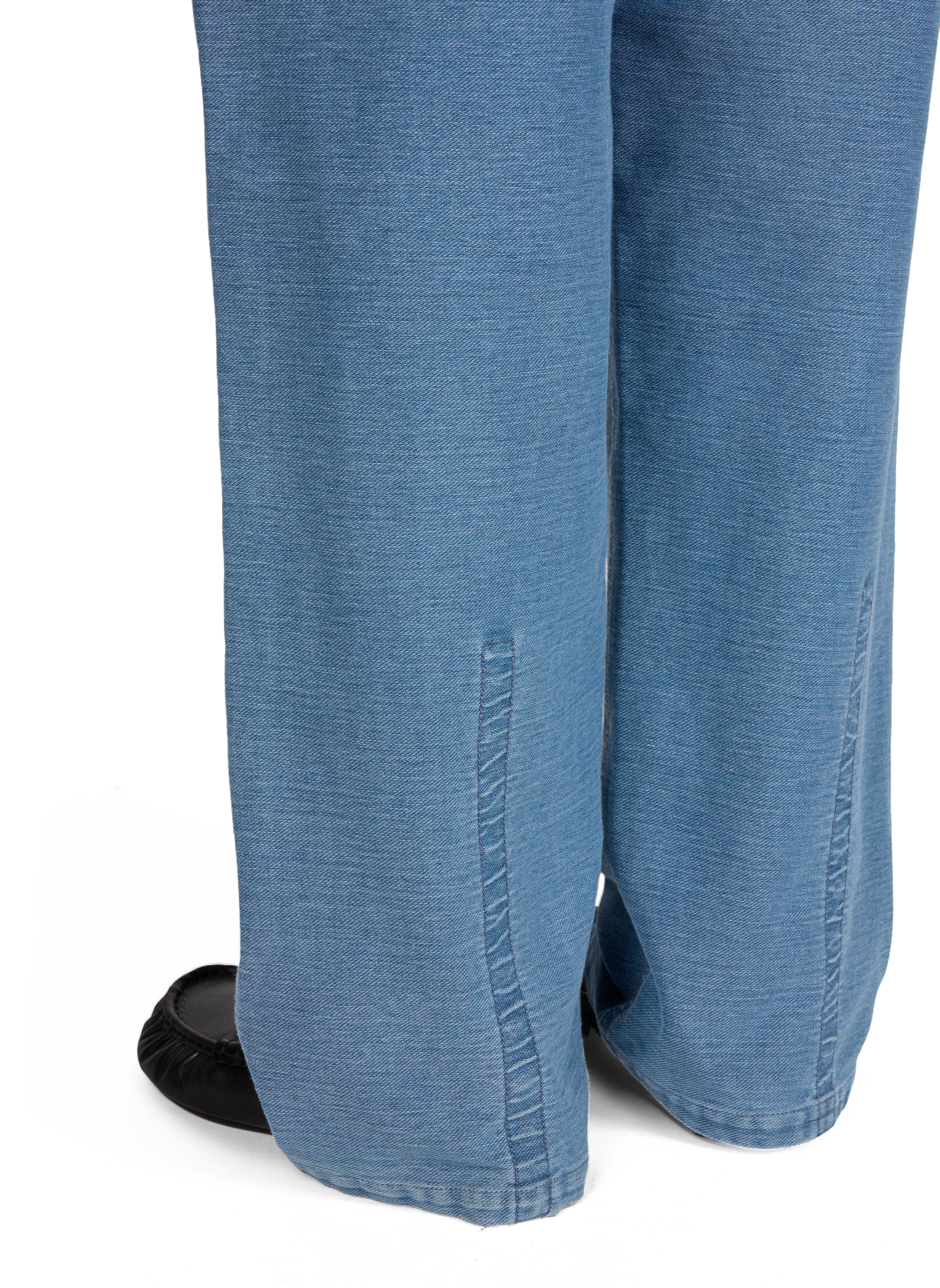 Wide-leg cotton blend jeans TIBI Blue