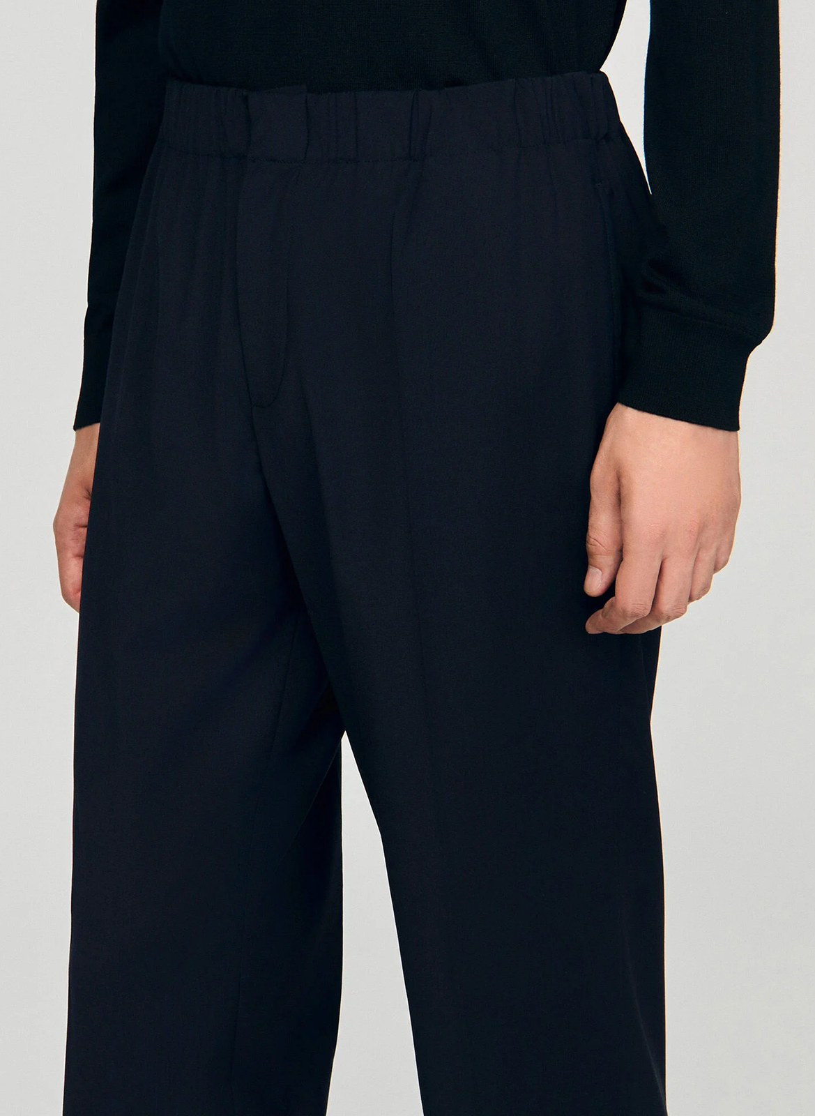 Pantalon droit en laine mélangée SANDRO Bleu