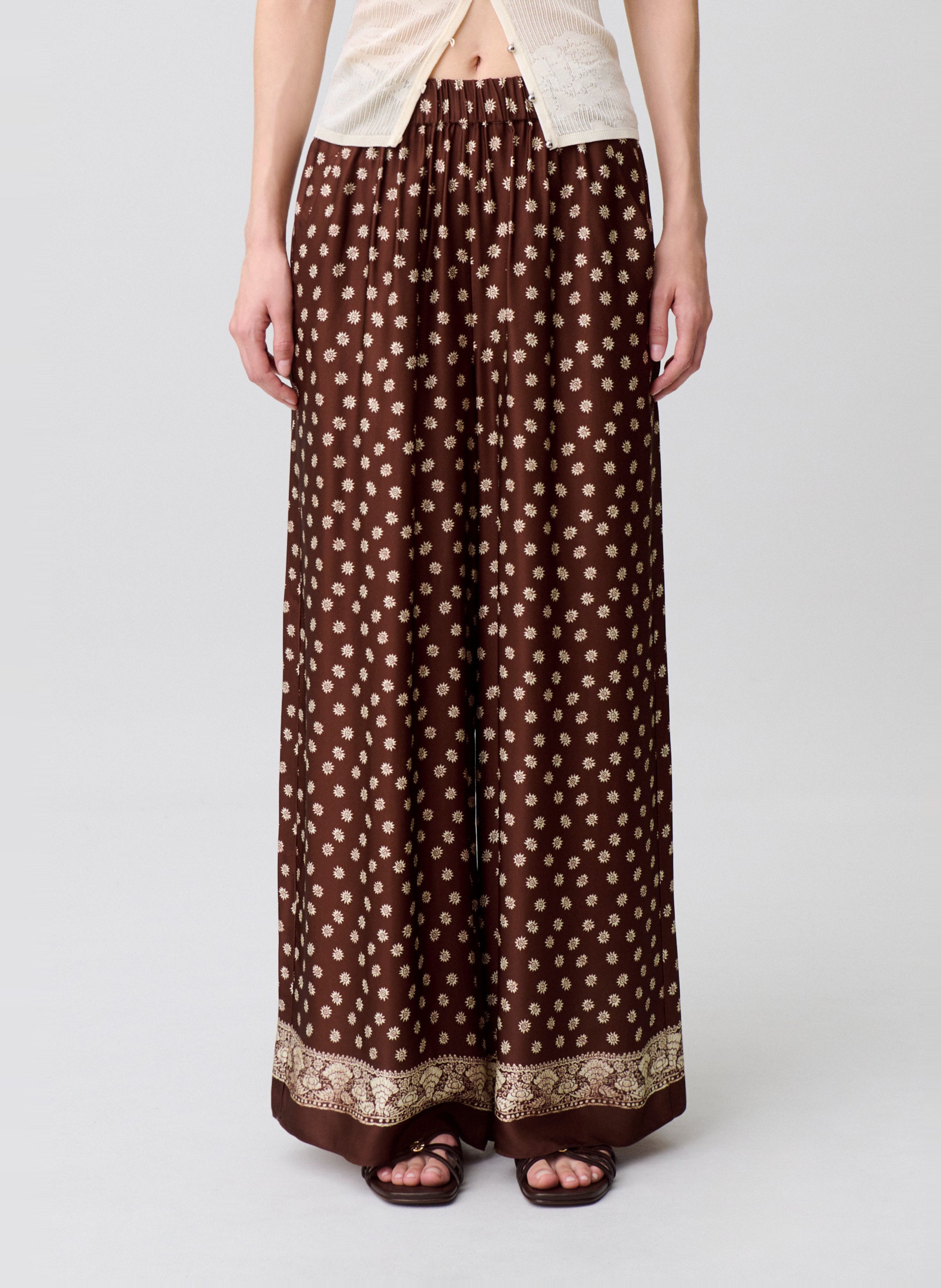 Pantalon large imprimé CLAUDIE PIERLOT Multicolore