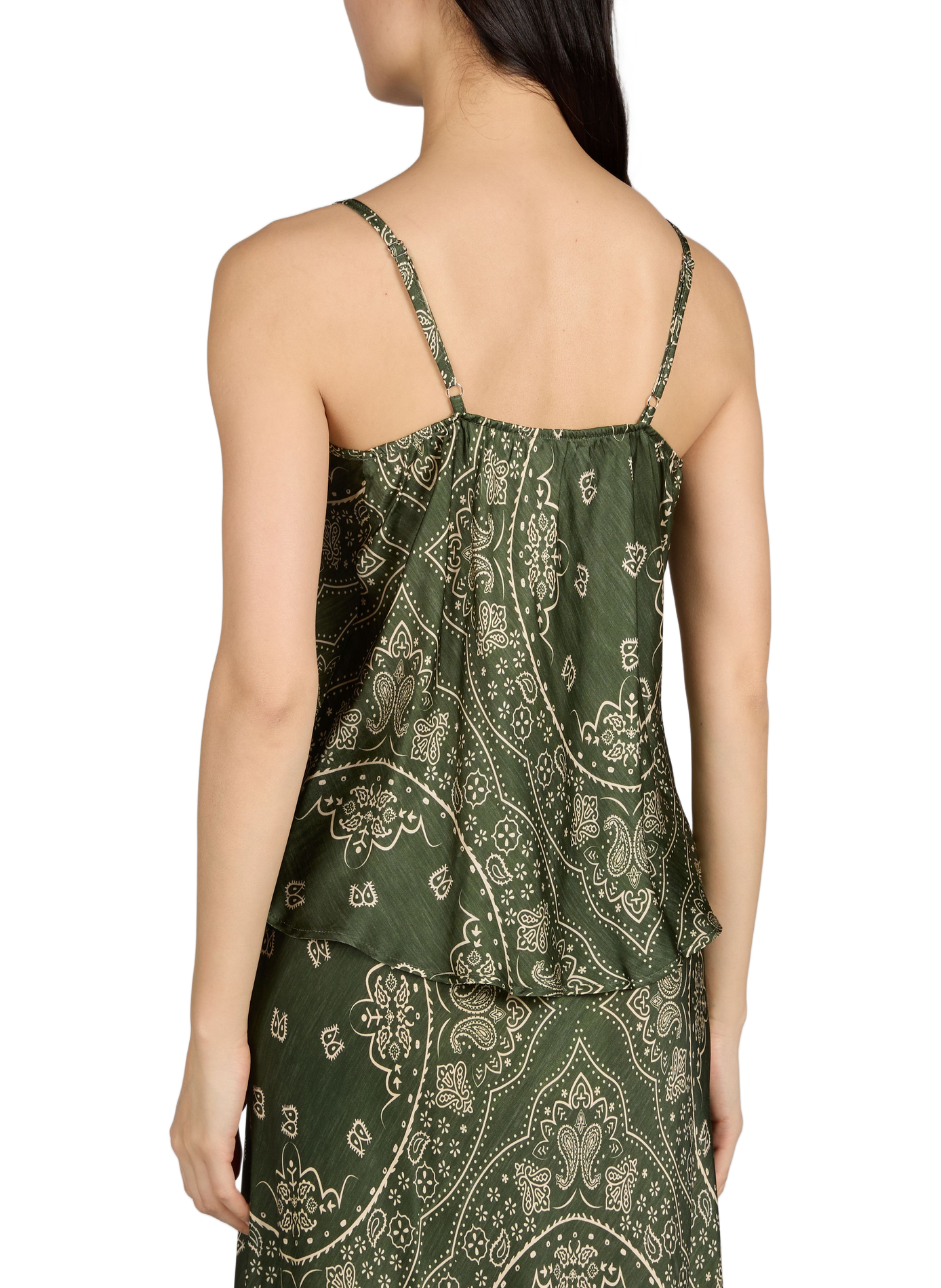 Lewiston printed V-neck tank top AOKYANOS Khaki
