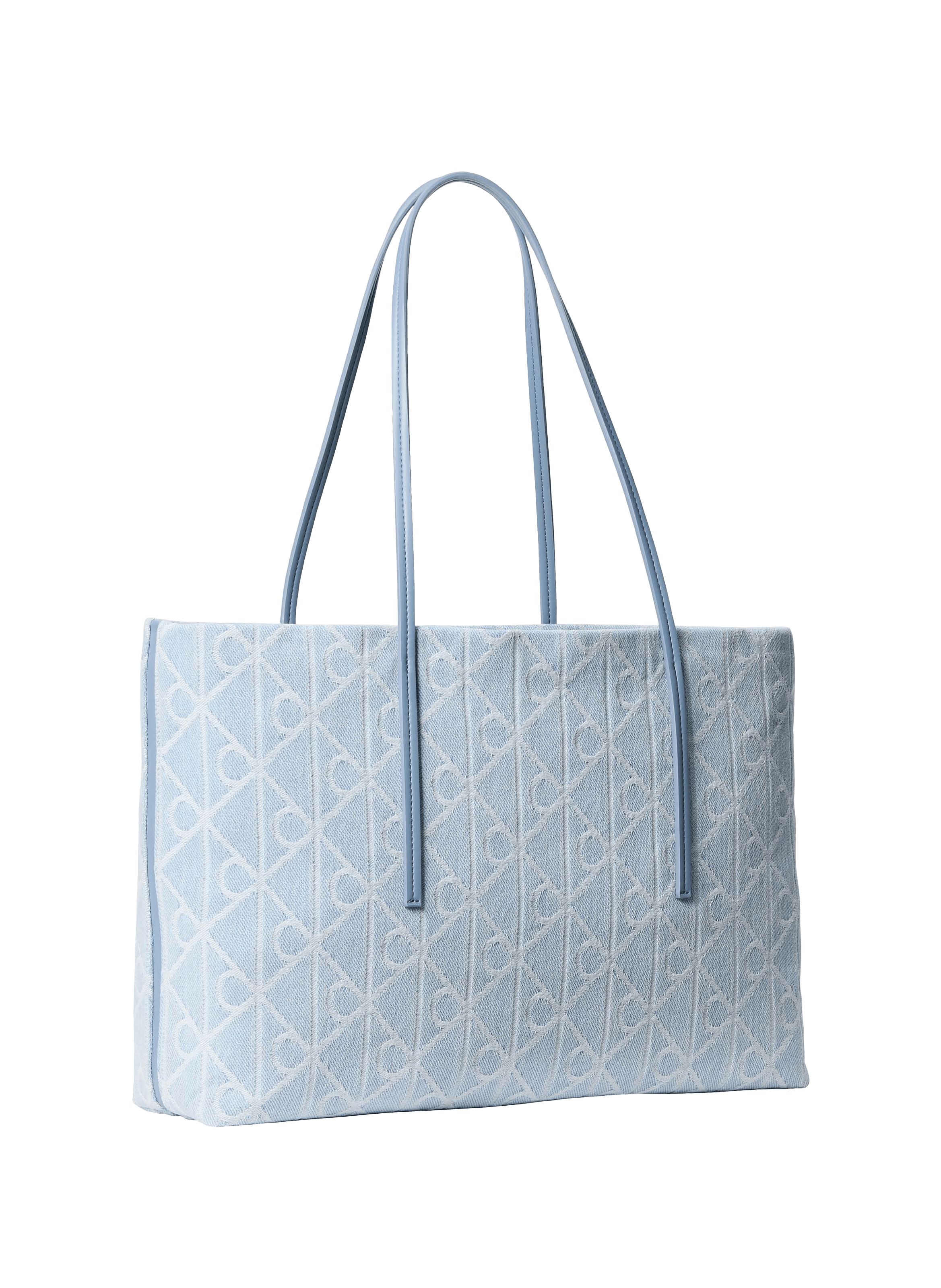Sac cabas logo demin jacquard en coton CALVIN KLEIN Bleu