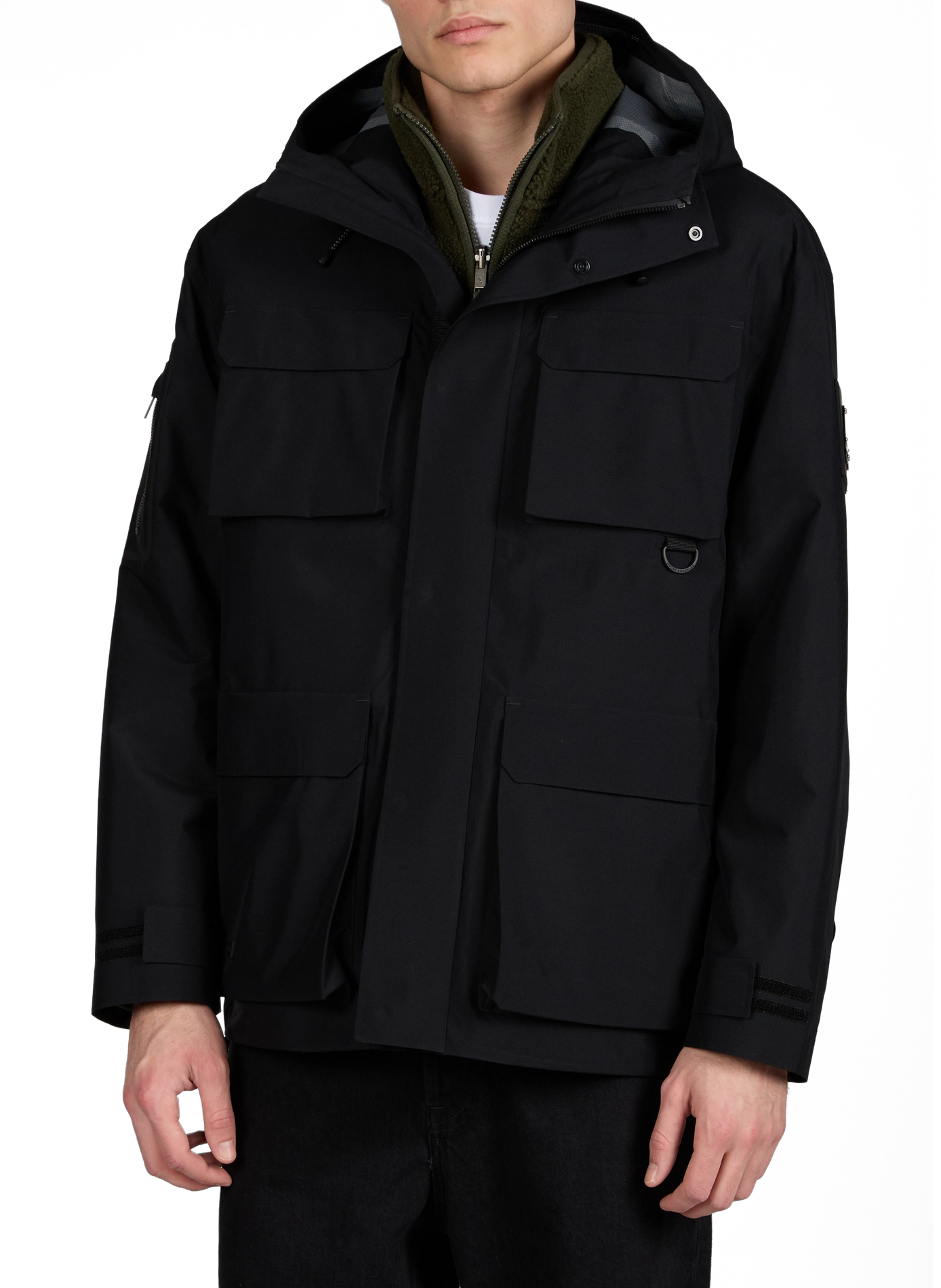 Hooded waterproof jacket MOOSE KNUCKLES Black