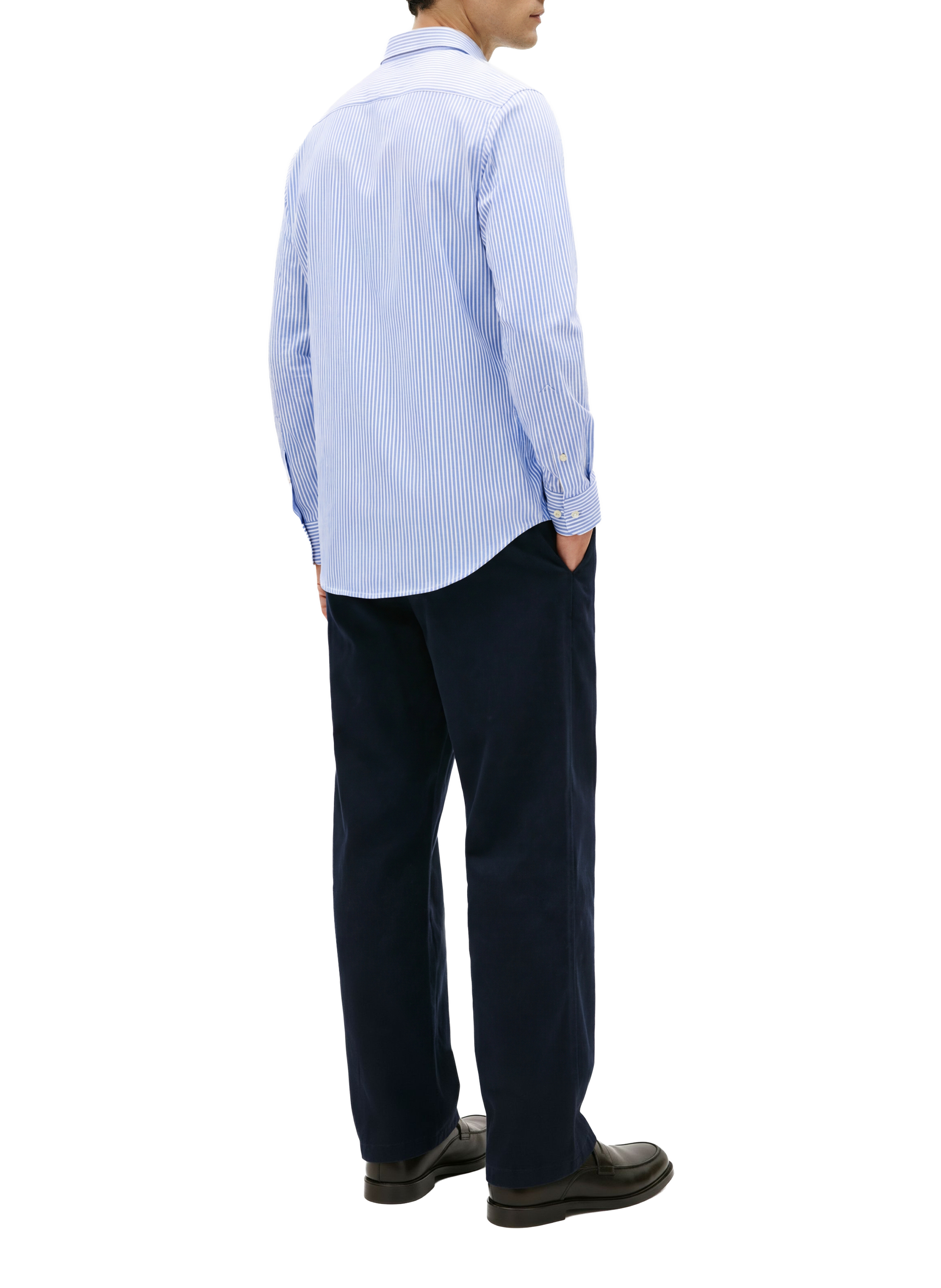 Straight Striped Shirt in Mixed Cotton TOMMY HILFIGER Blue