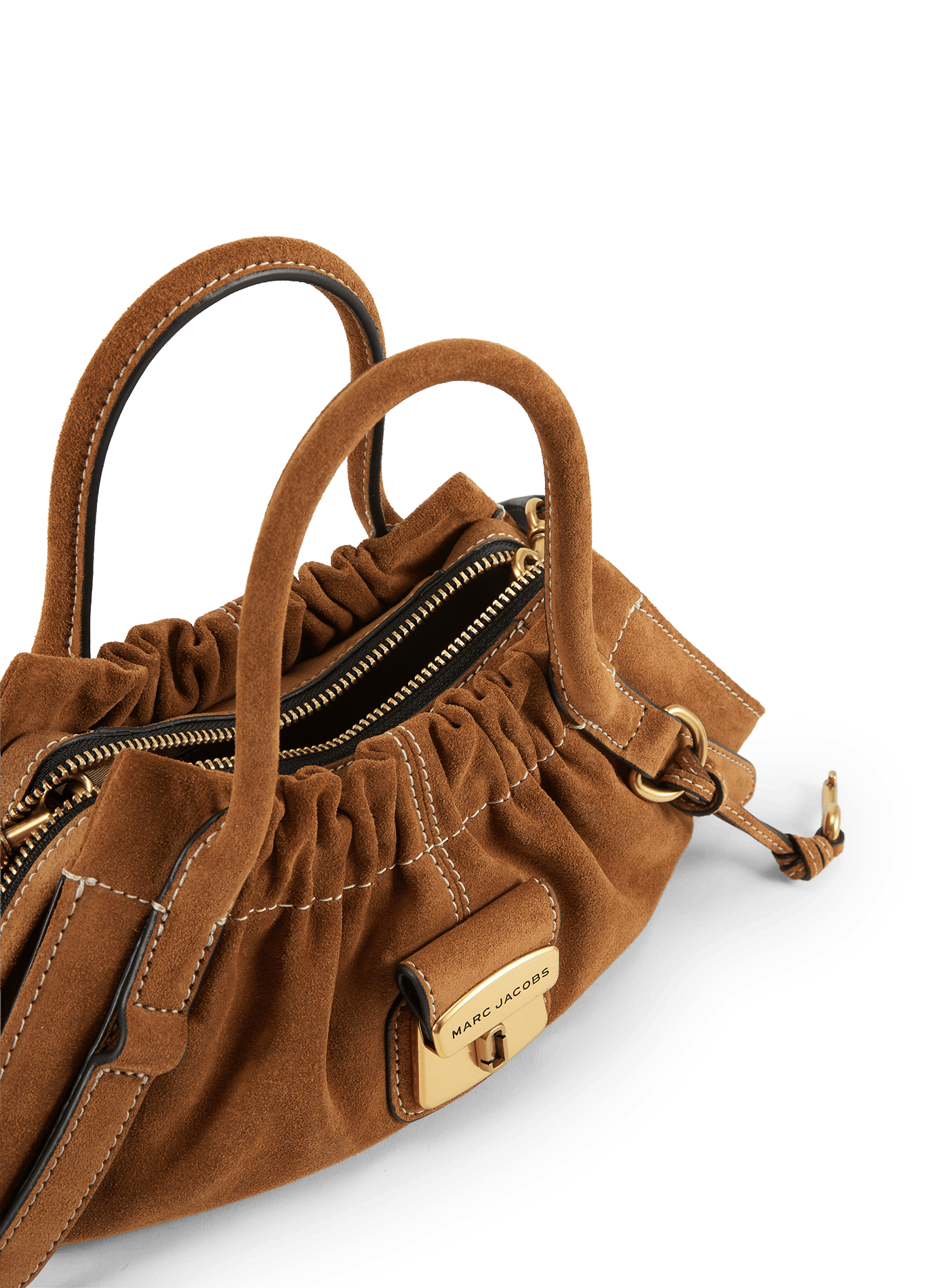 Suede Cristina Small Satchel Handbag MARC JACOBS Brown