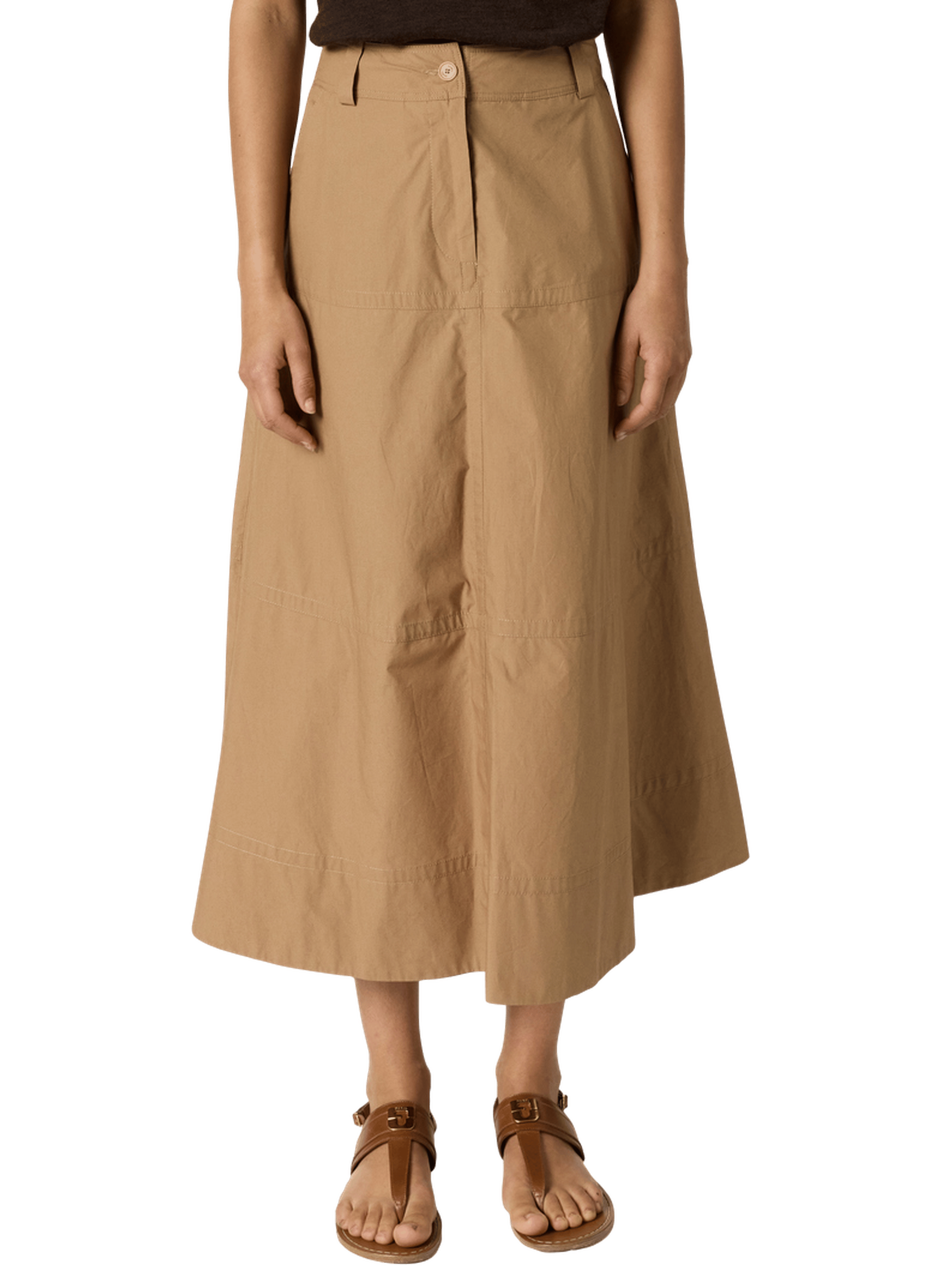 Jupe midi en coton - jina GERARD DAREL Marron