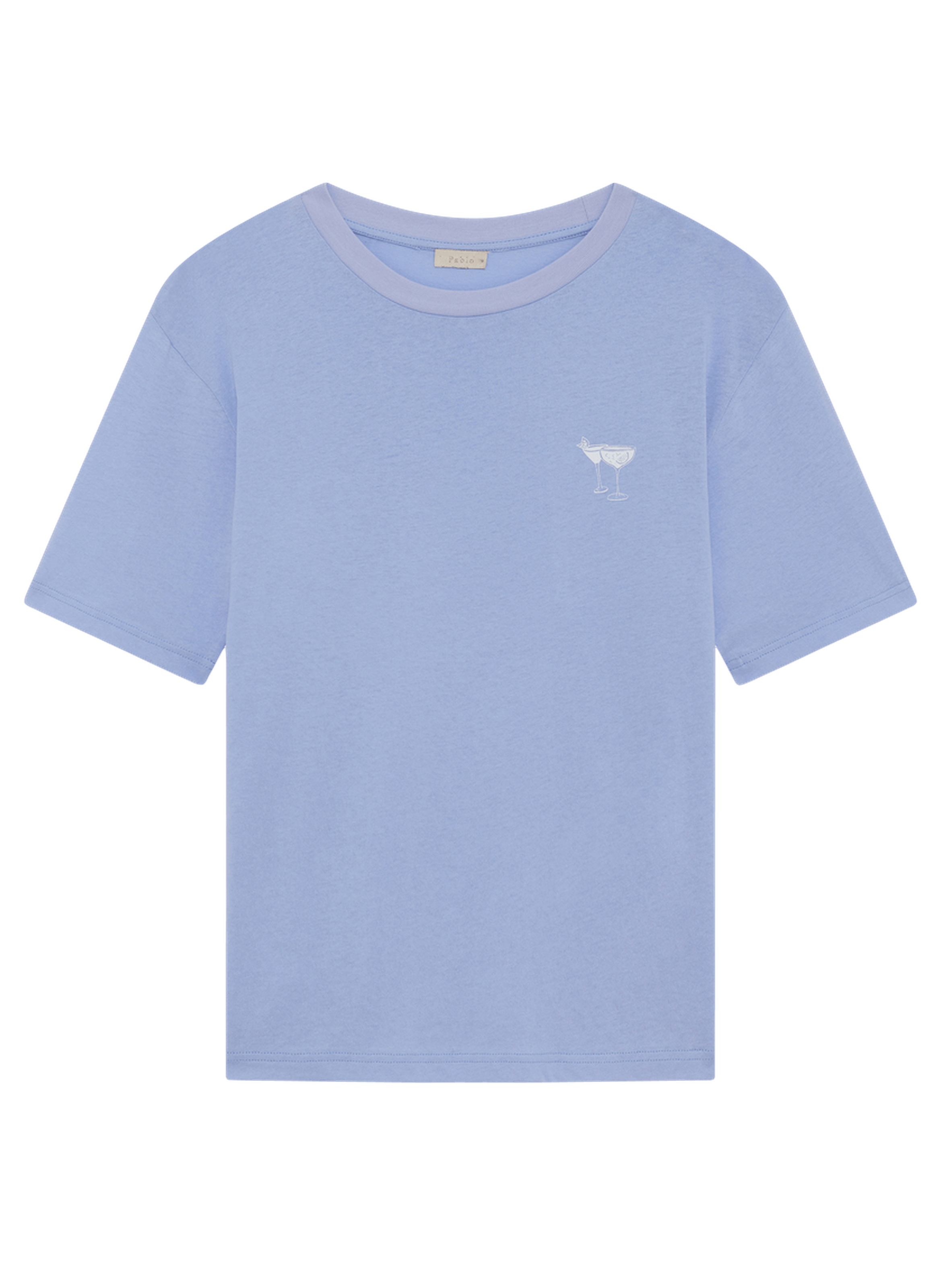 T-shirt en coton sérigraphié PABLO Bleu