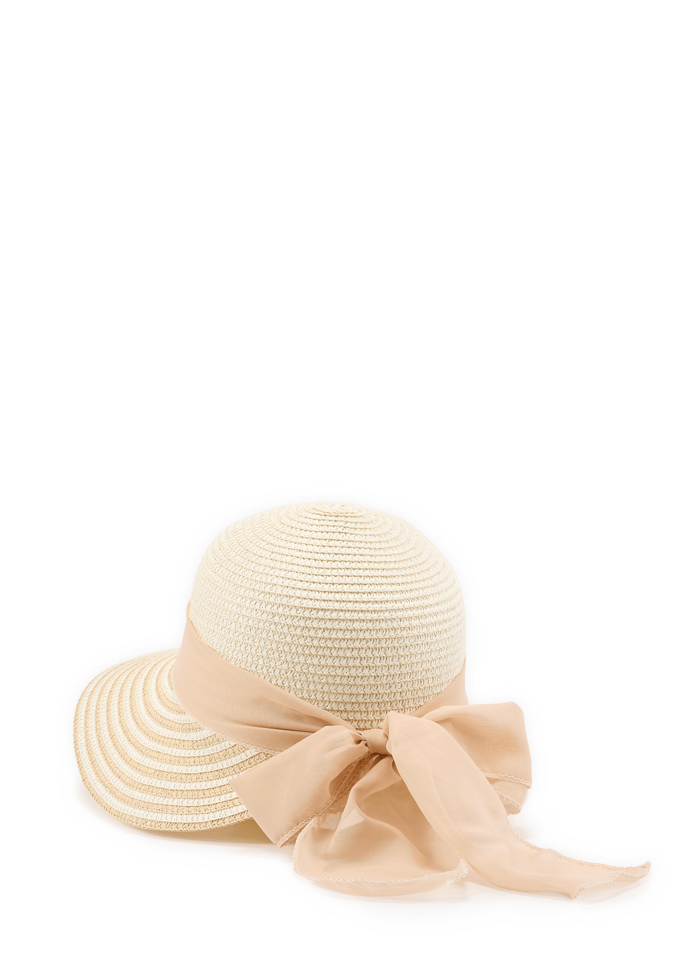 Chapeau rond paille en papier AU PRINTEMPS PARIS Beige