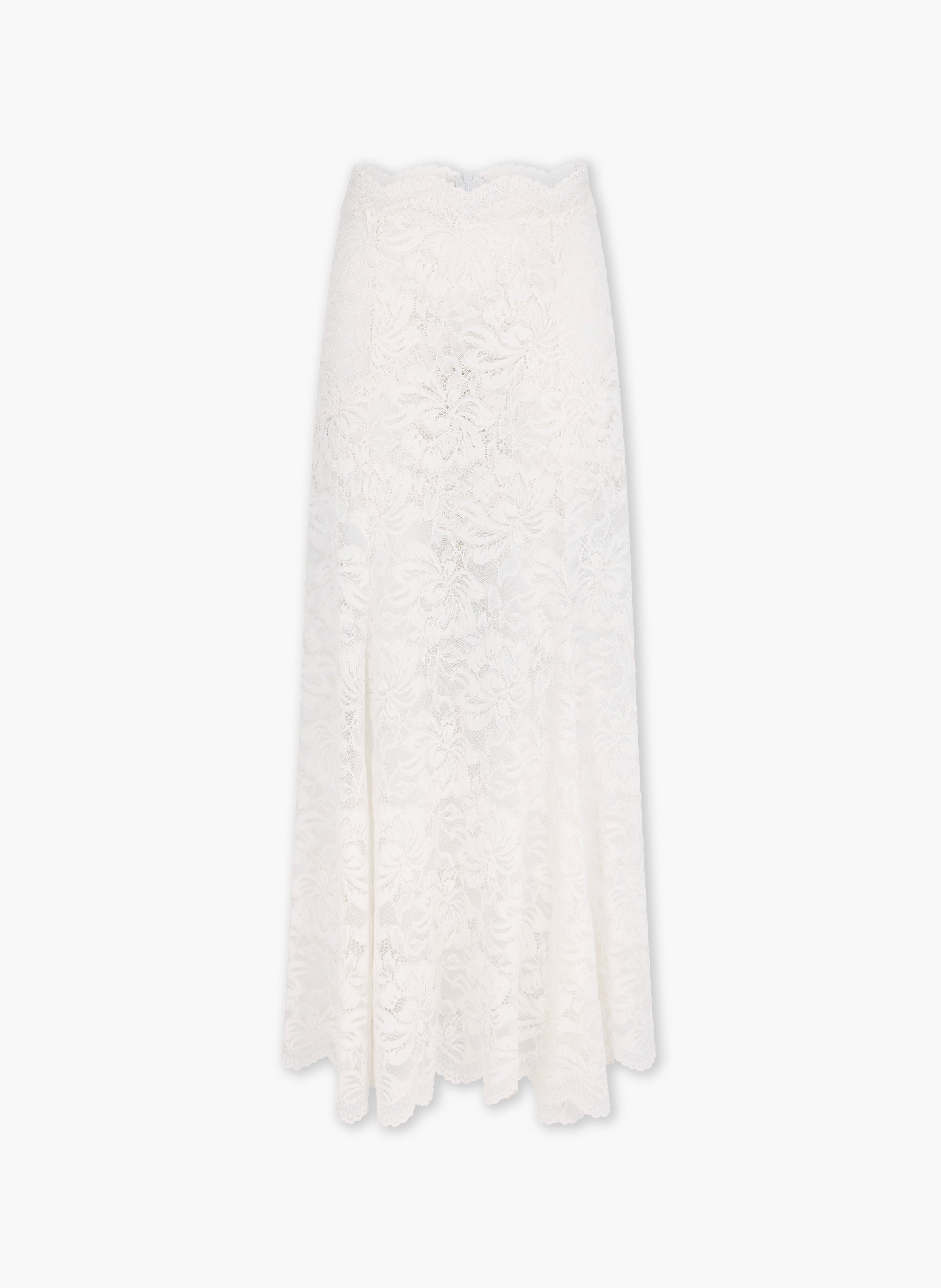 Jupe évasée en dentelle RABANNE Blanc