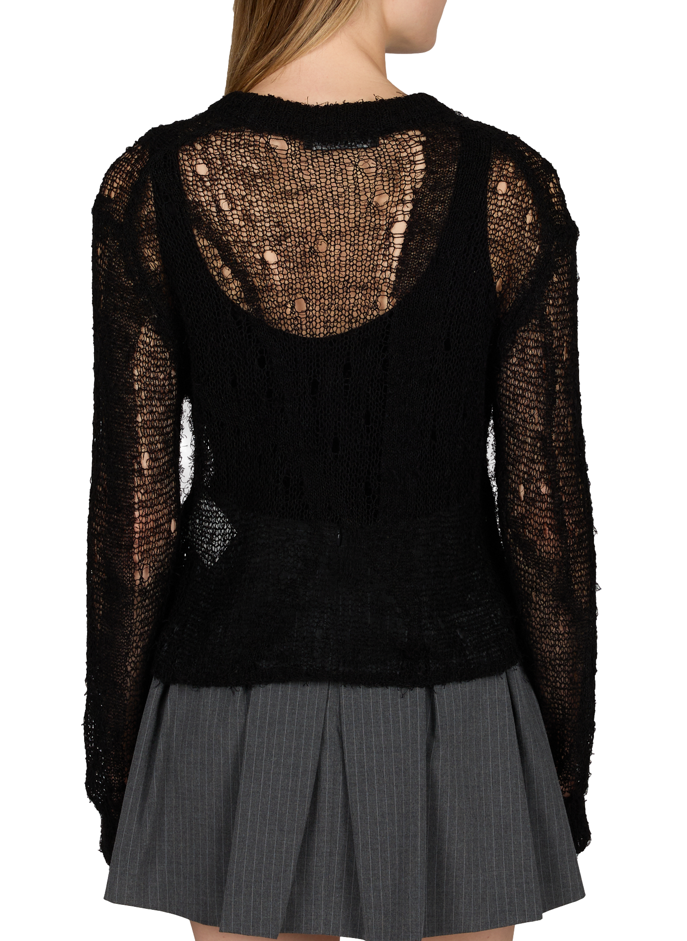 Cardigan maille large en lin et coton mélangés OUR LEGACY Noir