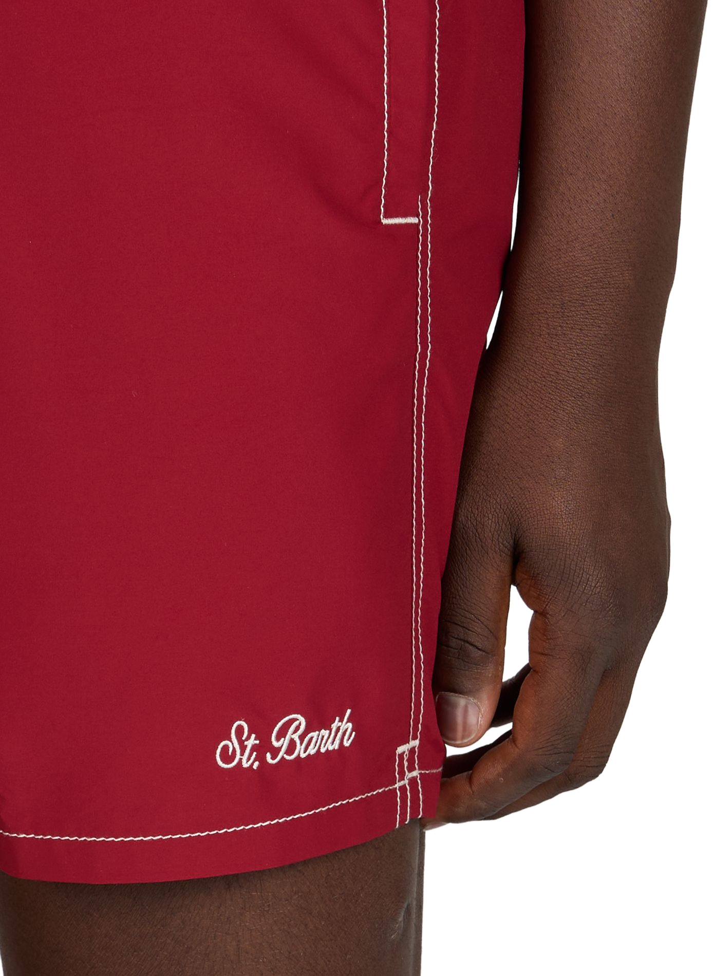 Recycled polyester swim shorts MC2 SAINT BARTH Red