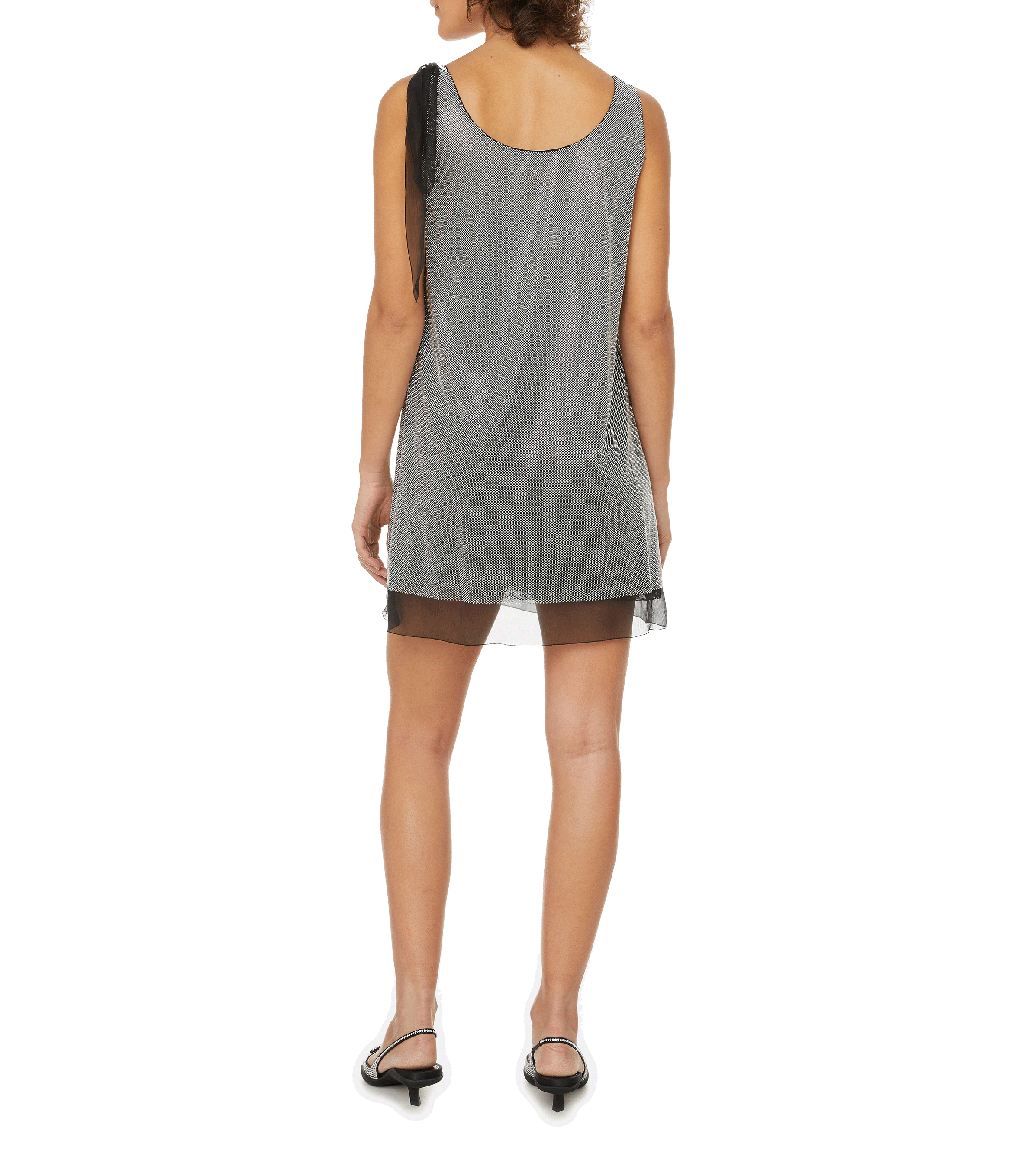 Silk dress with rhinestones PRADA Silver