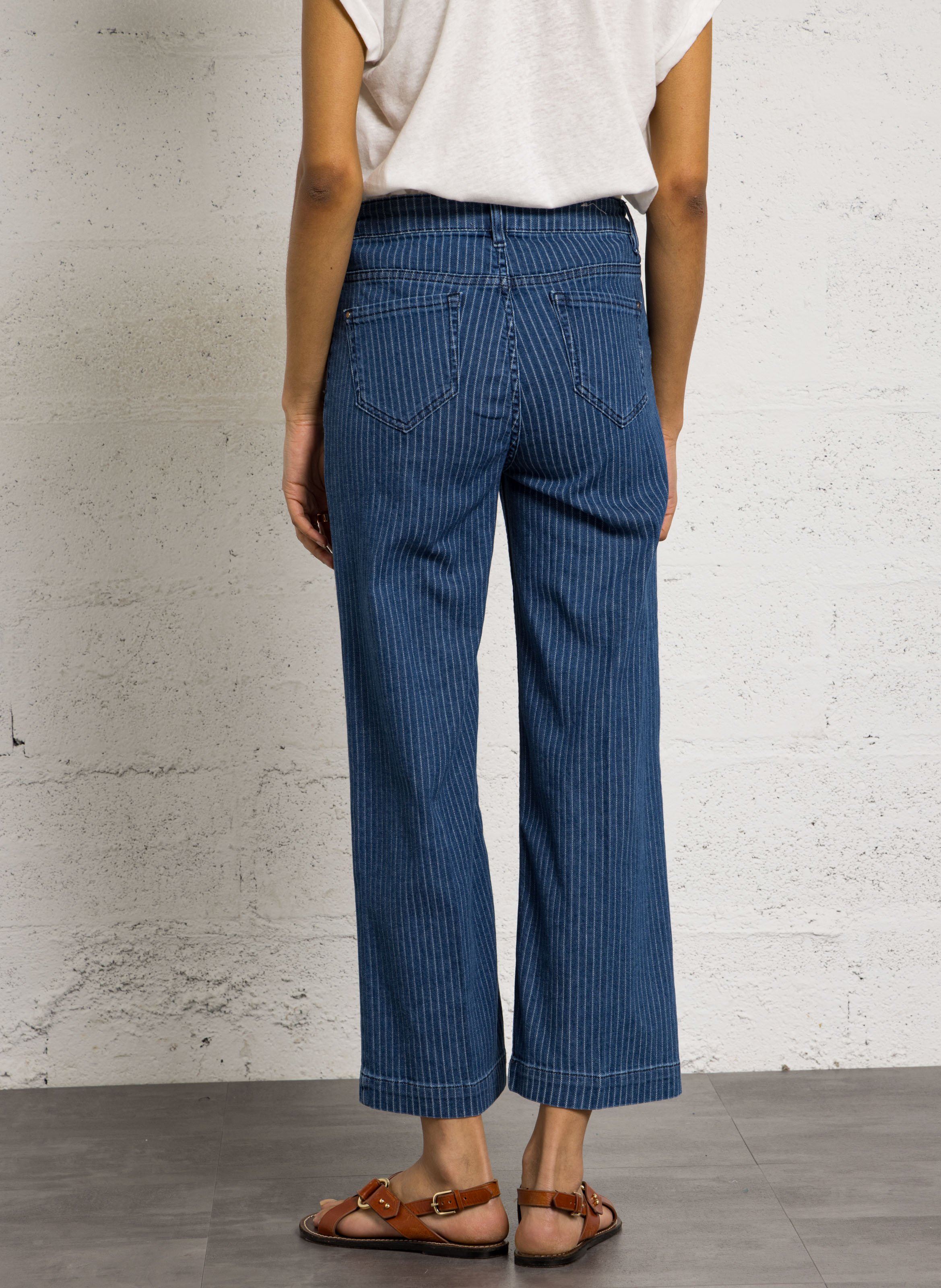 Jean droit rayé rosie MAISON 123 Bleu