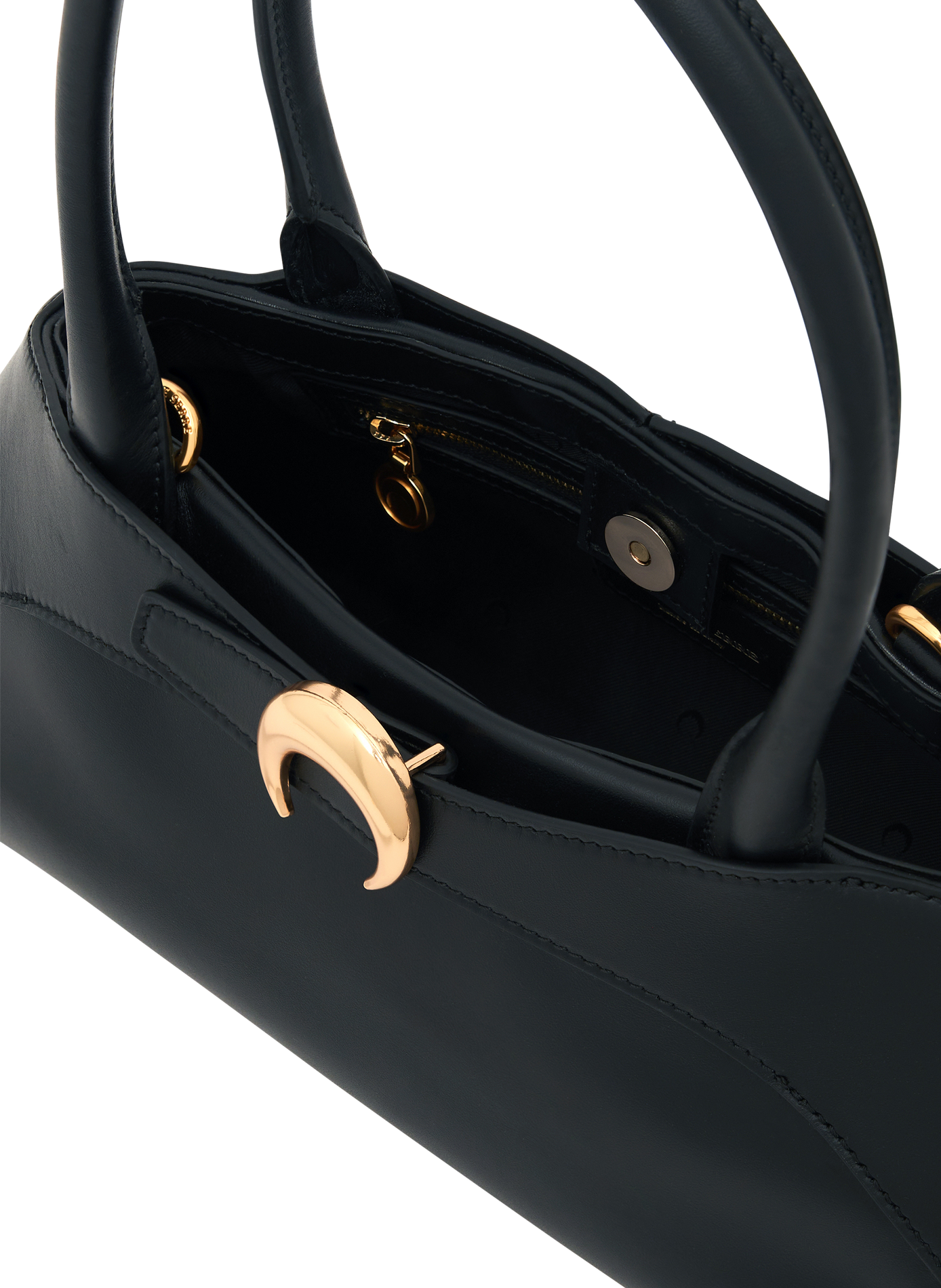 Smooth leather aurora baguette MARINE SERRE Black