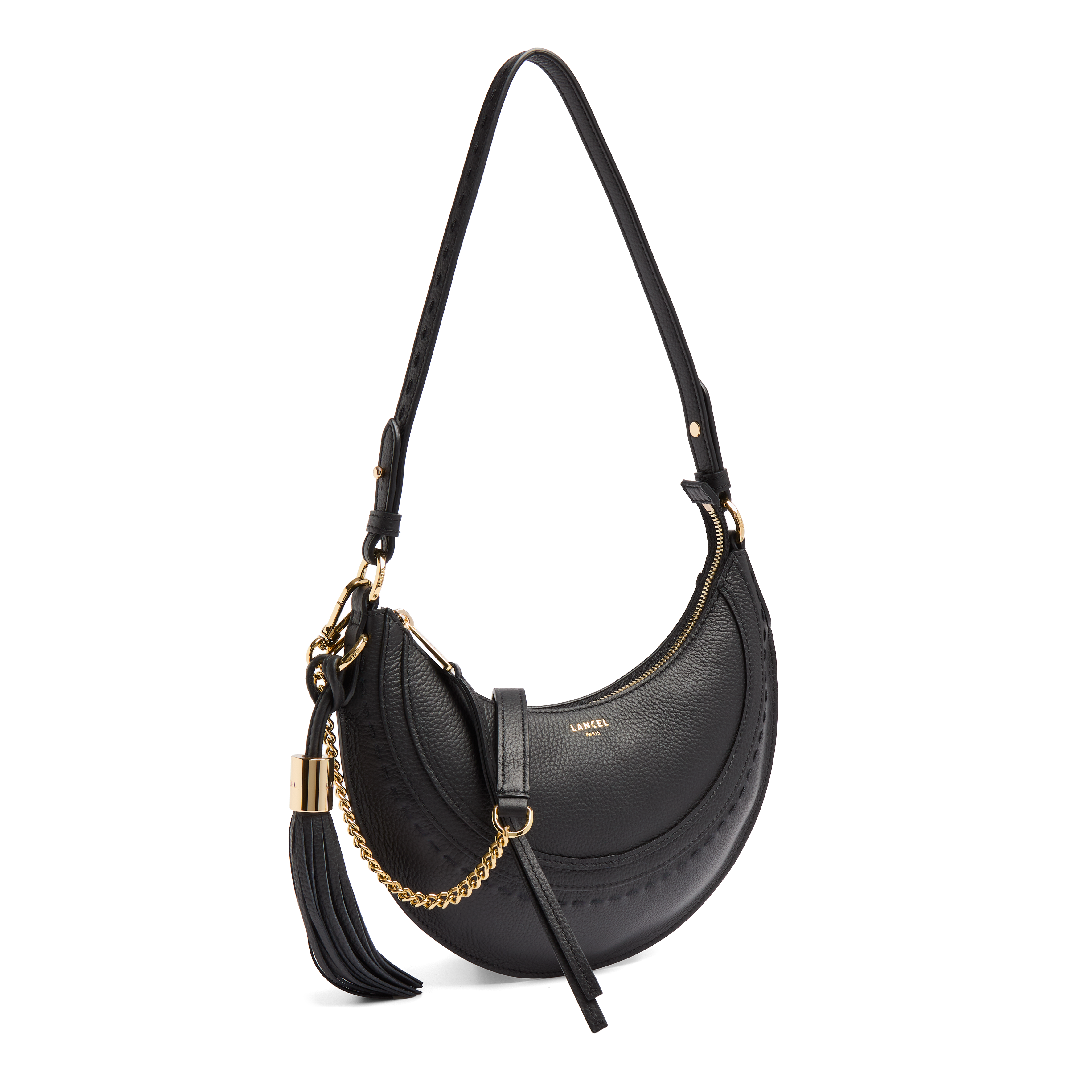Sac hobo hoboheme de lancel en cuir de vachette graine LANCEL Noir