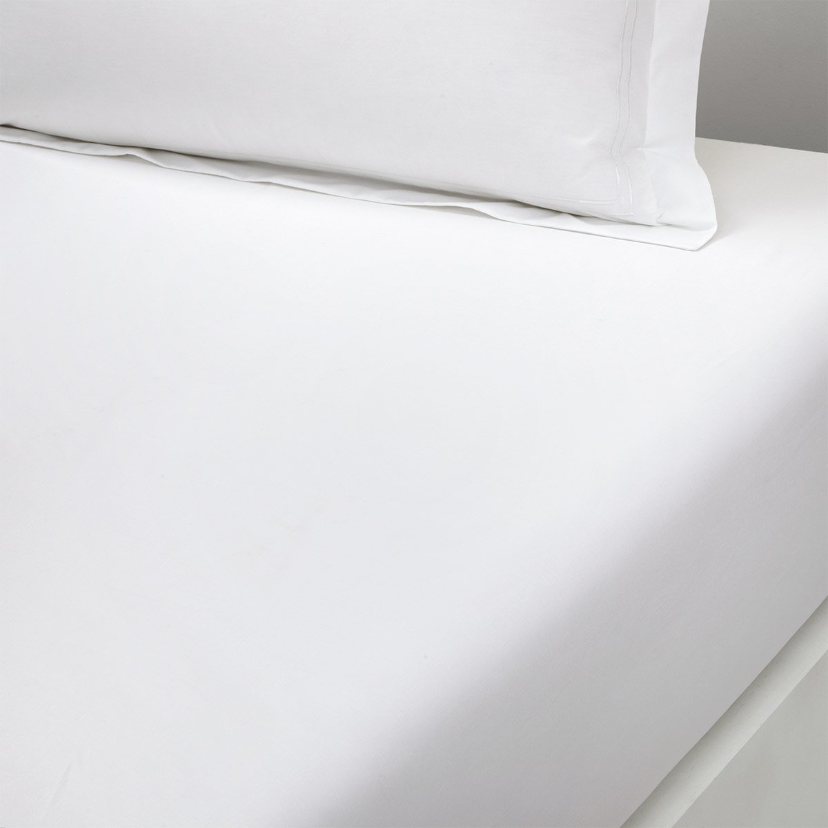 Drap housse en percale de coton, duo BlancYVES DELORME