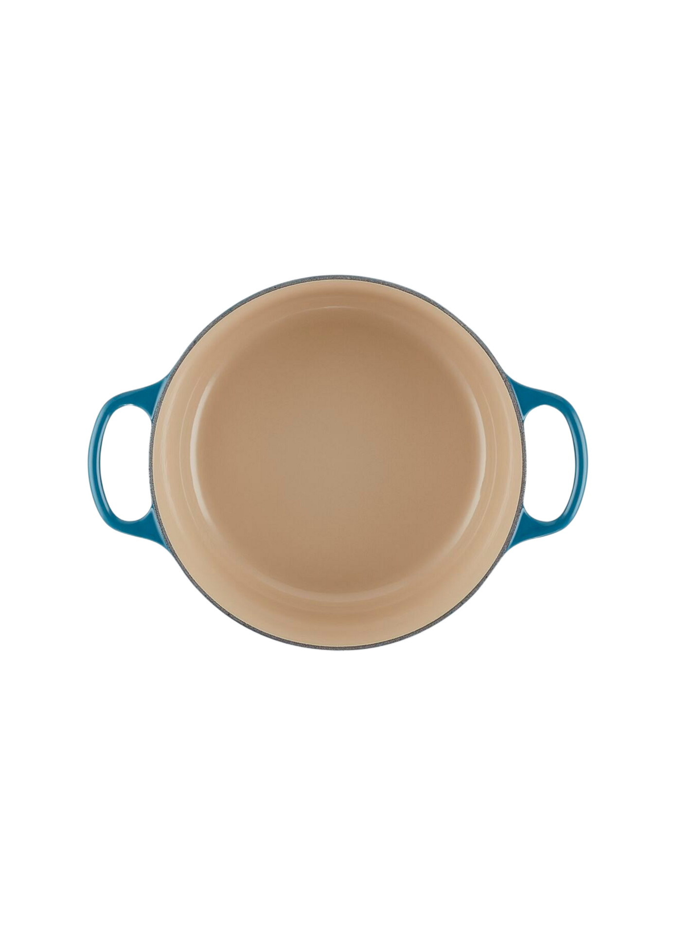 Runde emaillierte Gusseisen-Cocotte LE CREUSET Blau