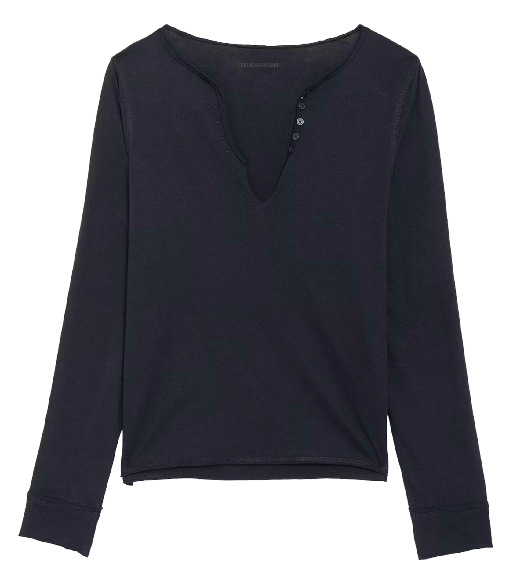 Tee-shirt col v en coton tuni ZADIG&VOLTAIRE Bleu