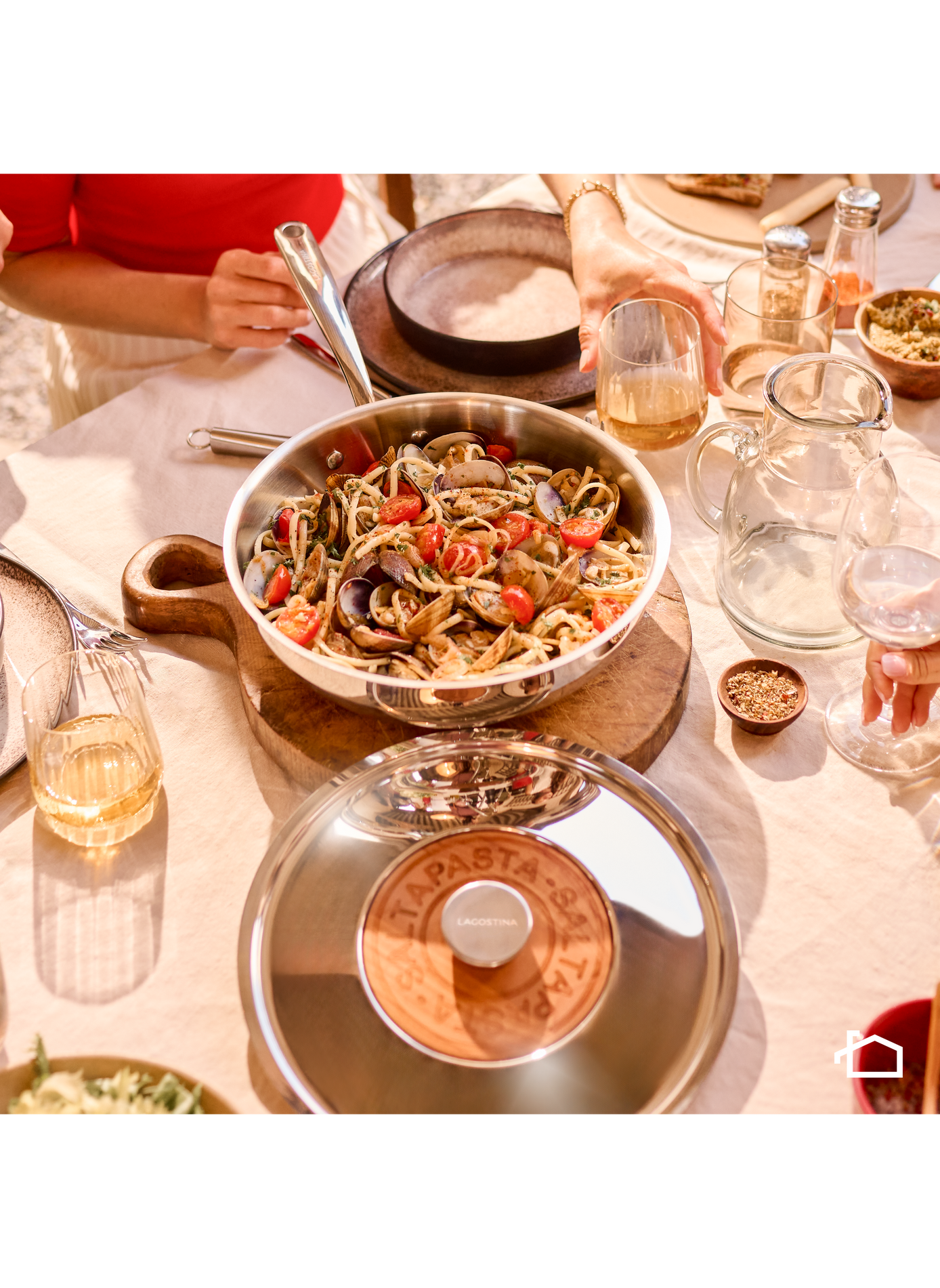 Pasta pot Saltapasta Emozione in stainless steel LAGOSTINA Silver
