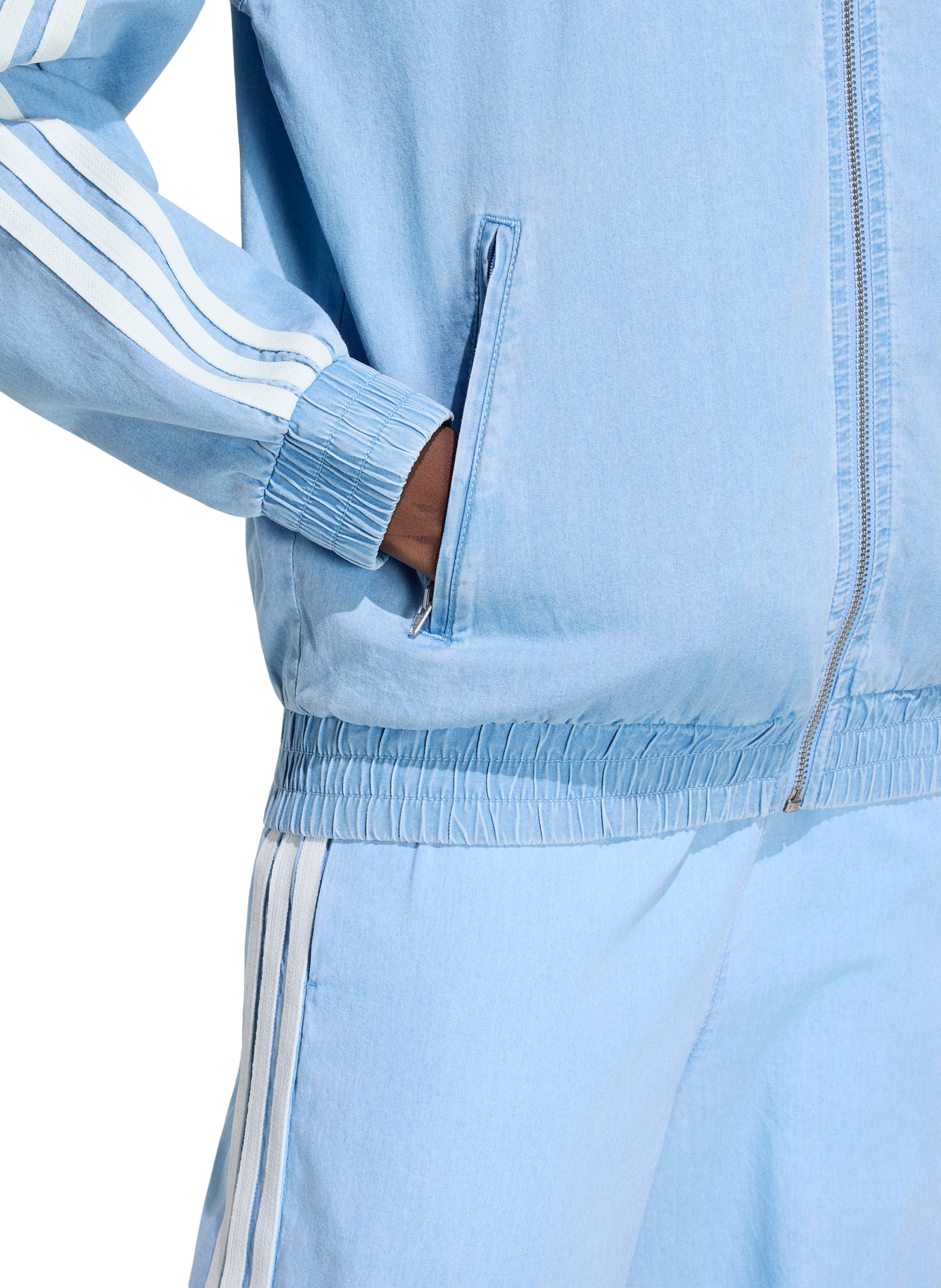 Veste à col montant en coton ADIDAS Bleu