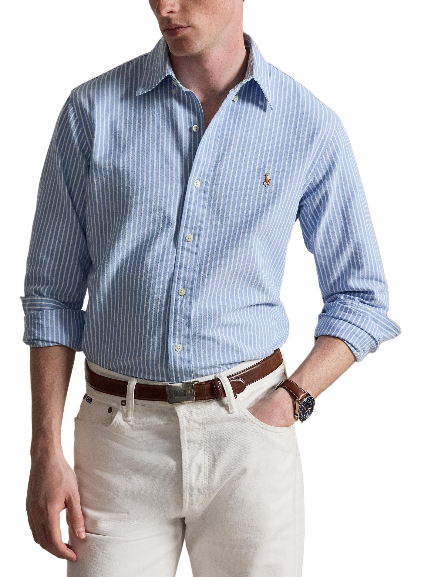 Gestreiftes Hemd aus Baumwolle POLO RALPH LAUREN Blau