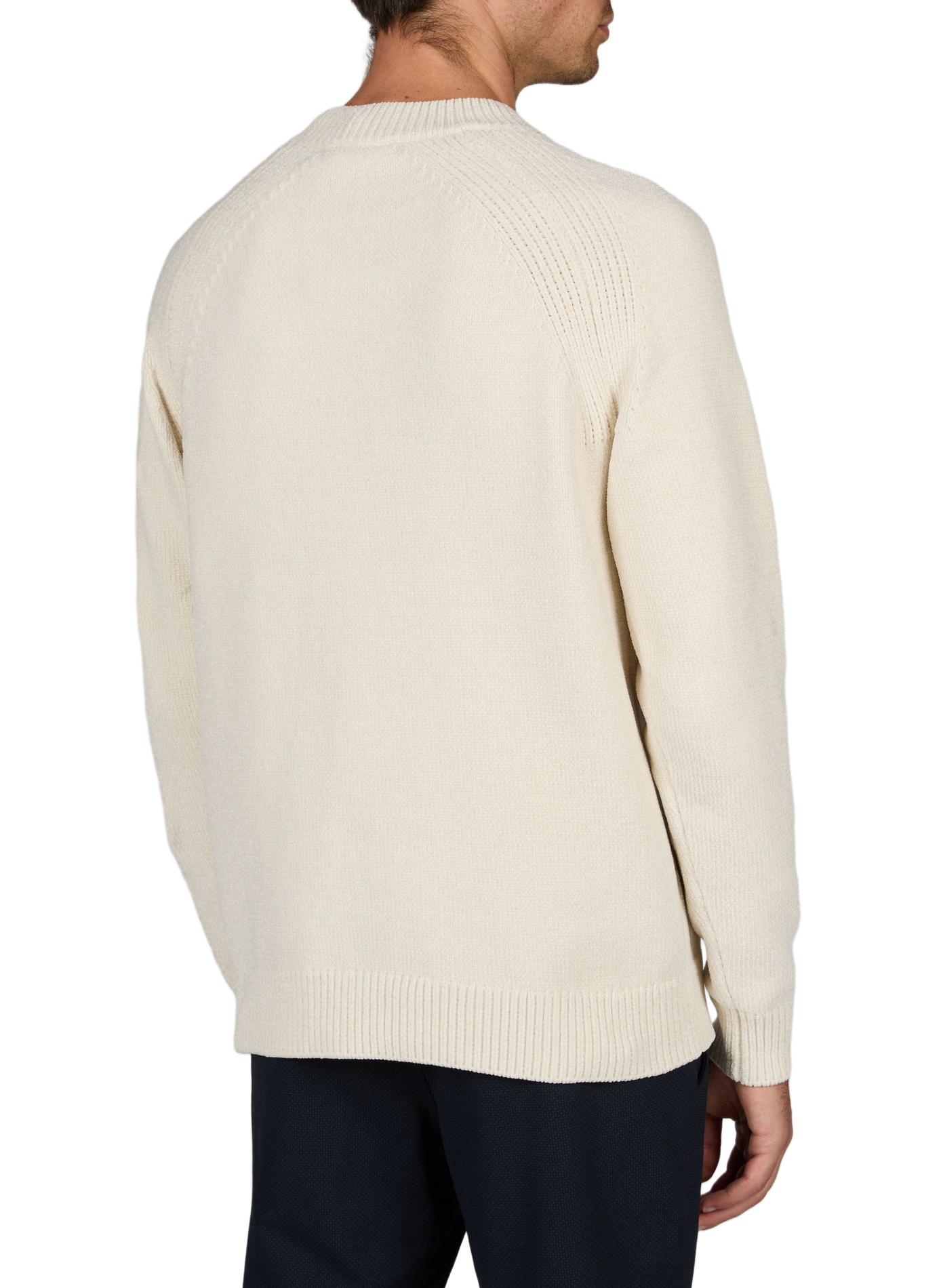 Runder gerader Pullover in Uni-Farbe 1789 CALA Beige