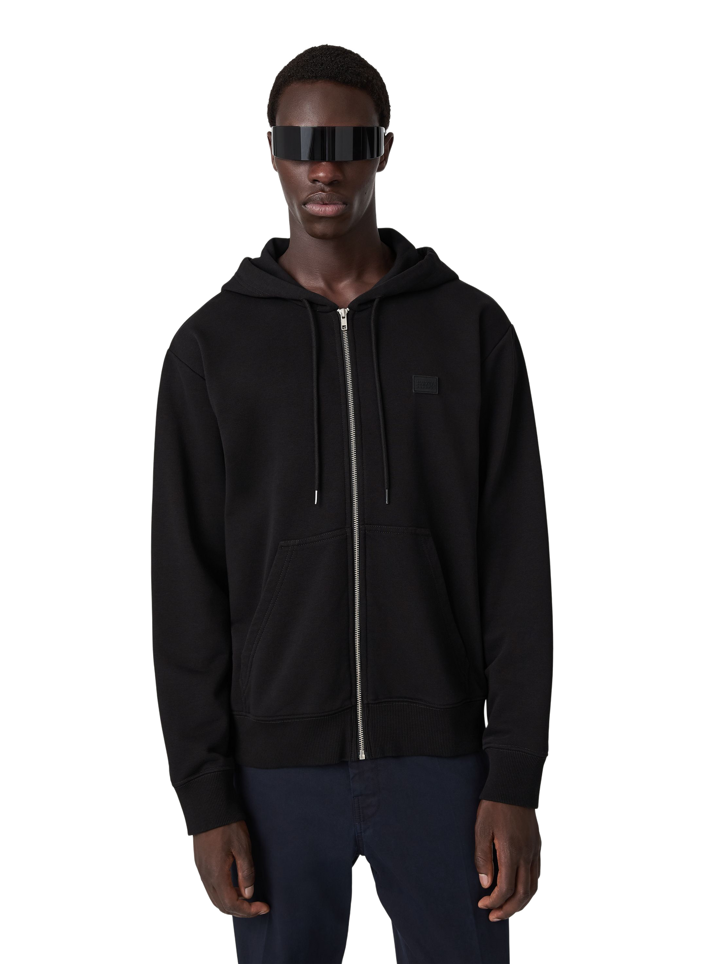 Oversized zip-up hoodie MAISON MARGIELA Black