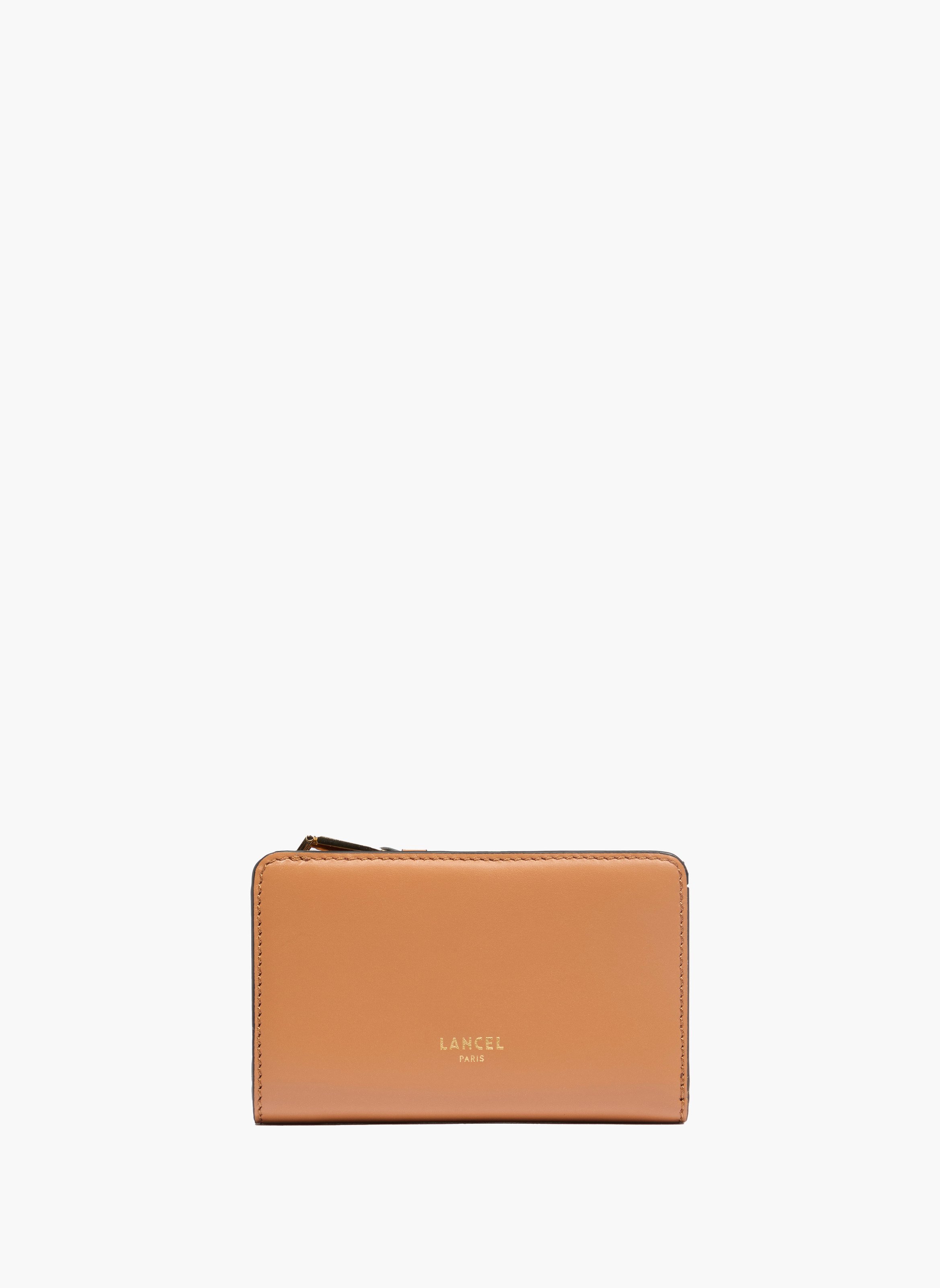 Portefeuille rectangulaire zippé origami de lancel en cuir LANCEL Marron
