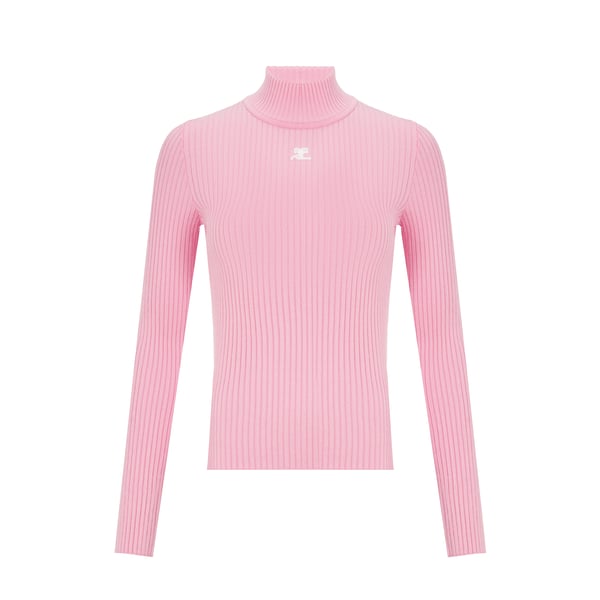 Pull Réédition col montant côtelé