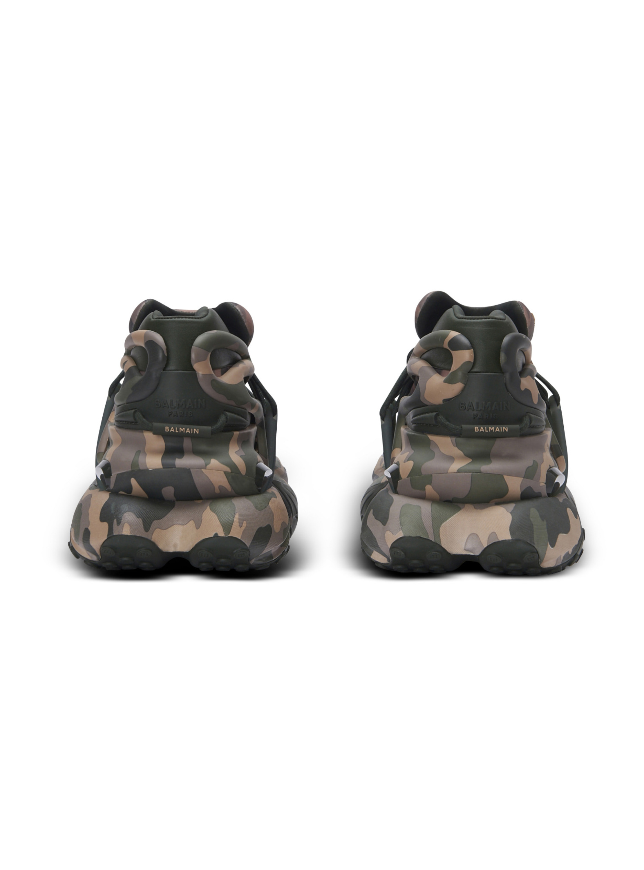 Baskets unicorn low imprimées camouflage BALMAIN Vert