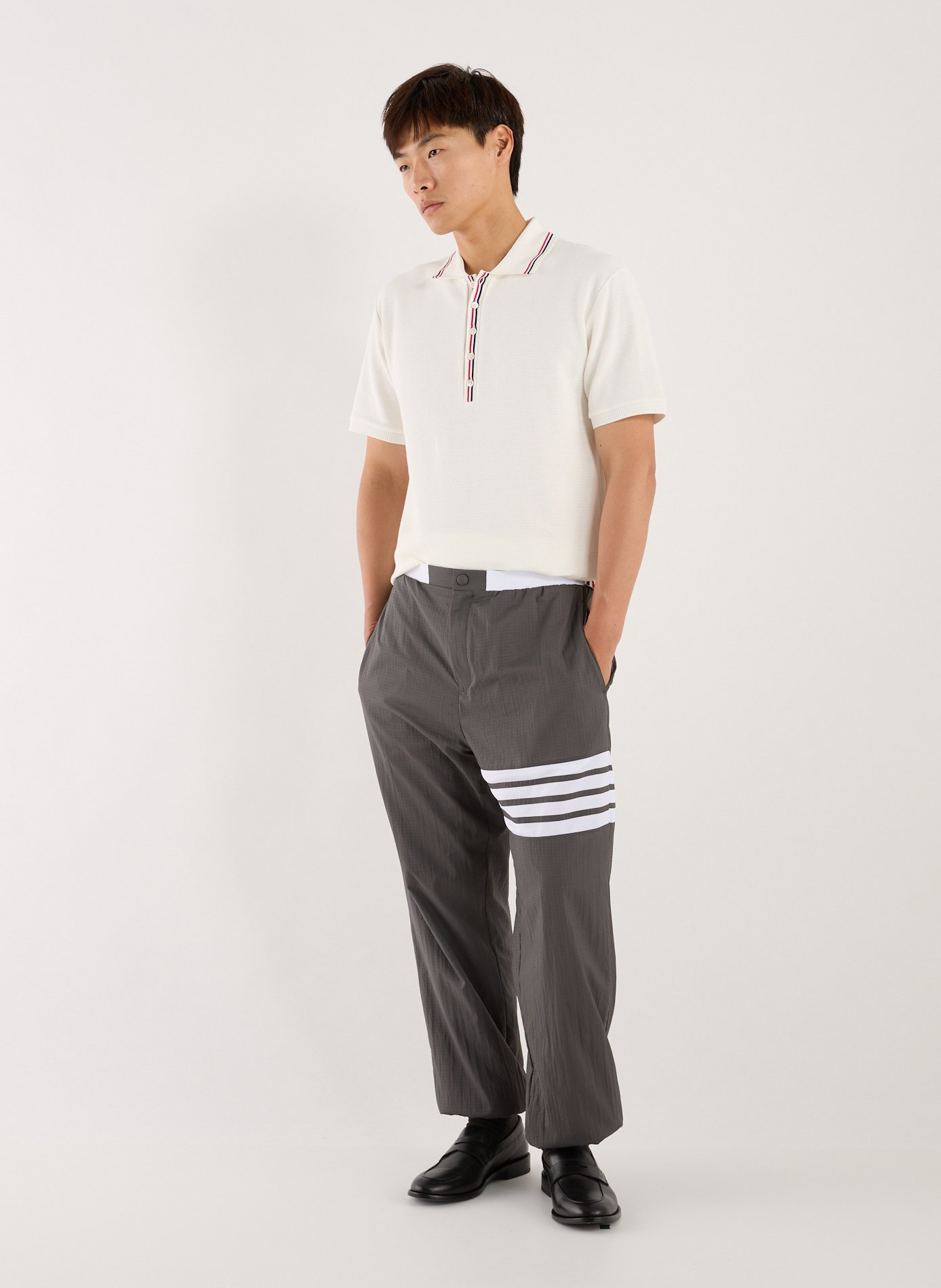  Cotton polo shirt  THOM BROWNE White