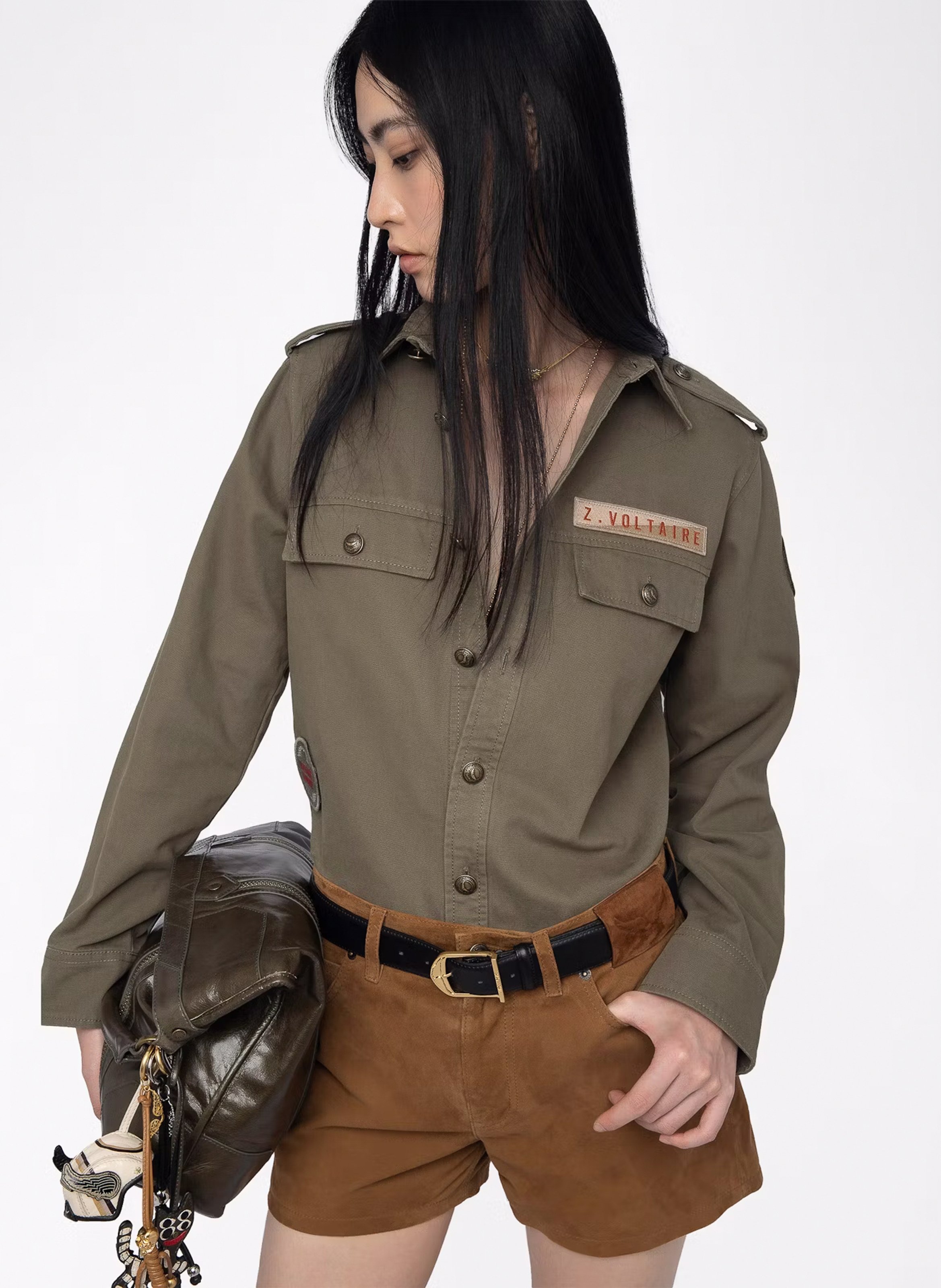 Chemise col classique en coton taskam ZADIG&VOLTAIRE Vert