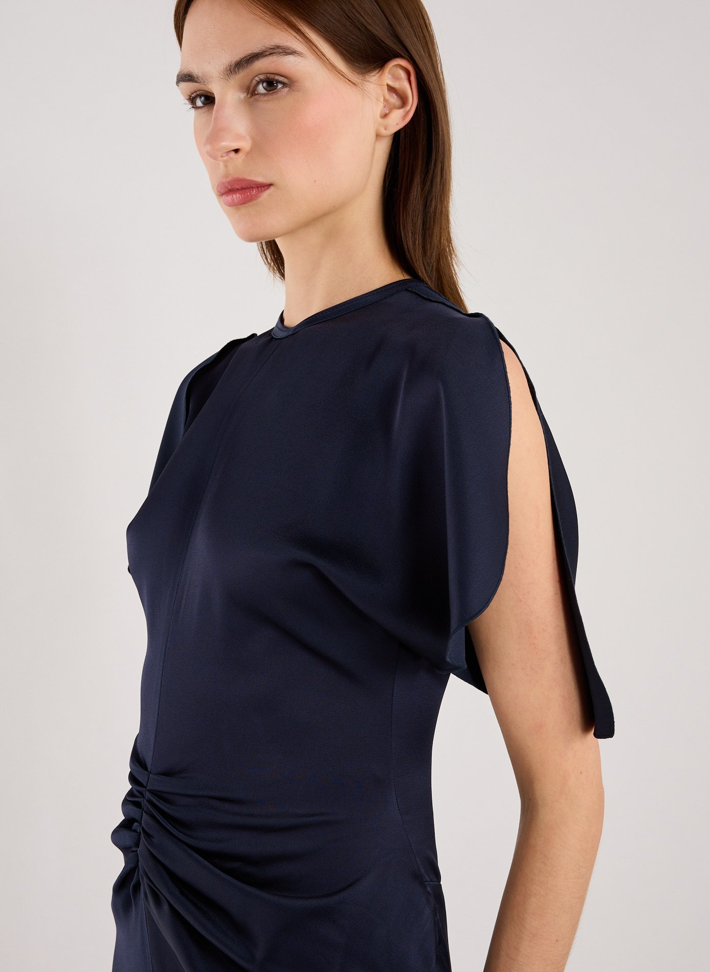 Long crepe dress VICTORIA BECKHAM Blue