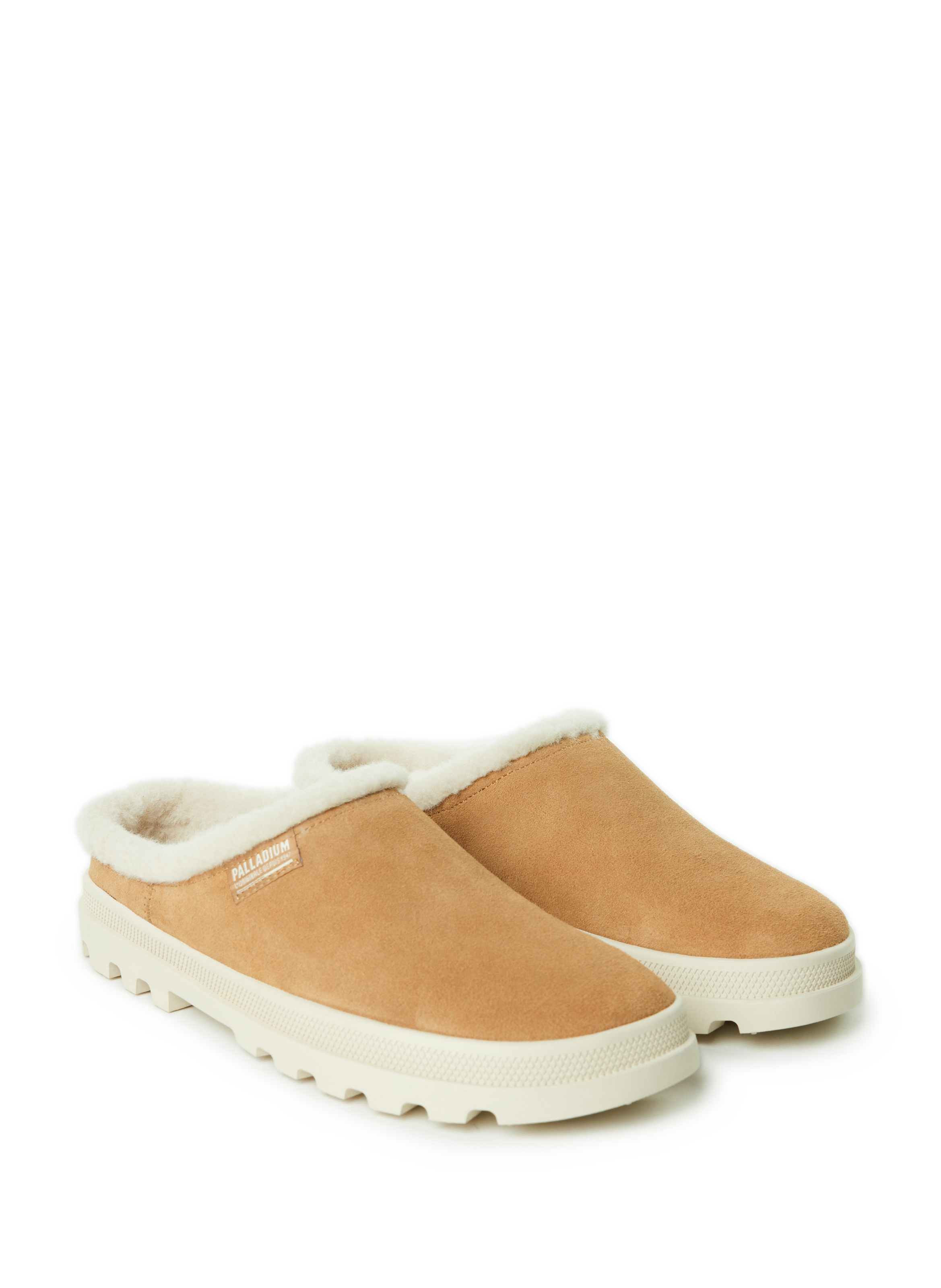 Mules fourrées en cuir PALLADIUM Marron