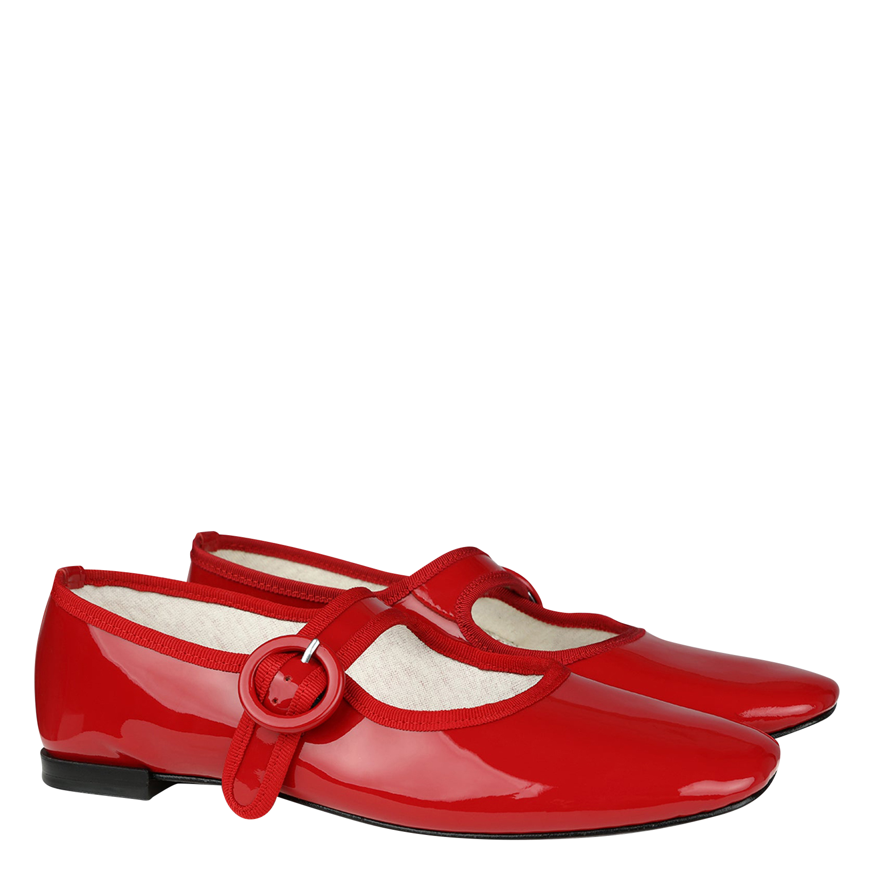 Babies en cuir vernis georgia REPETTO Rouge