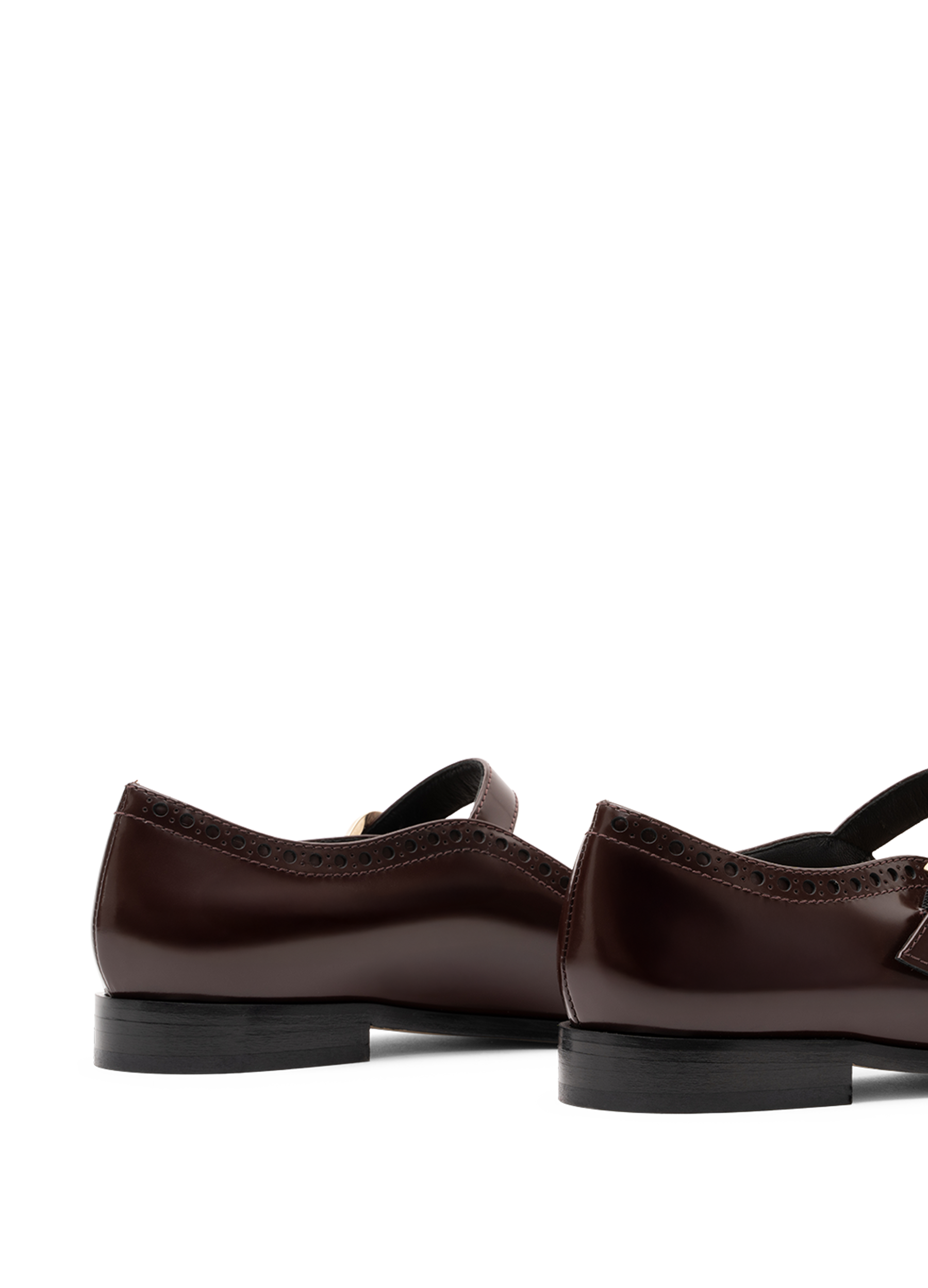 Ballerines marsala en veau brossé PARALLELE Rouge