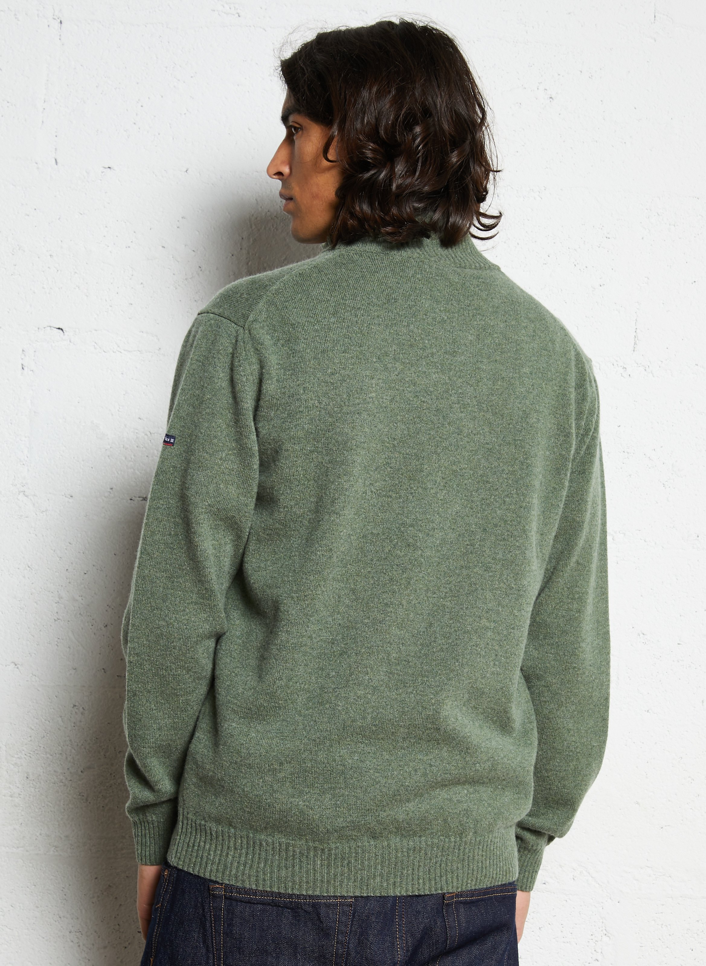 Pull droit col montant en laine ARMOR-LUX Rouge