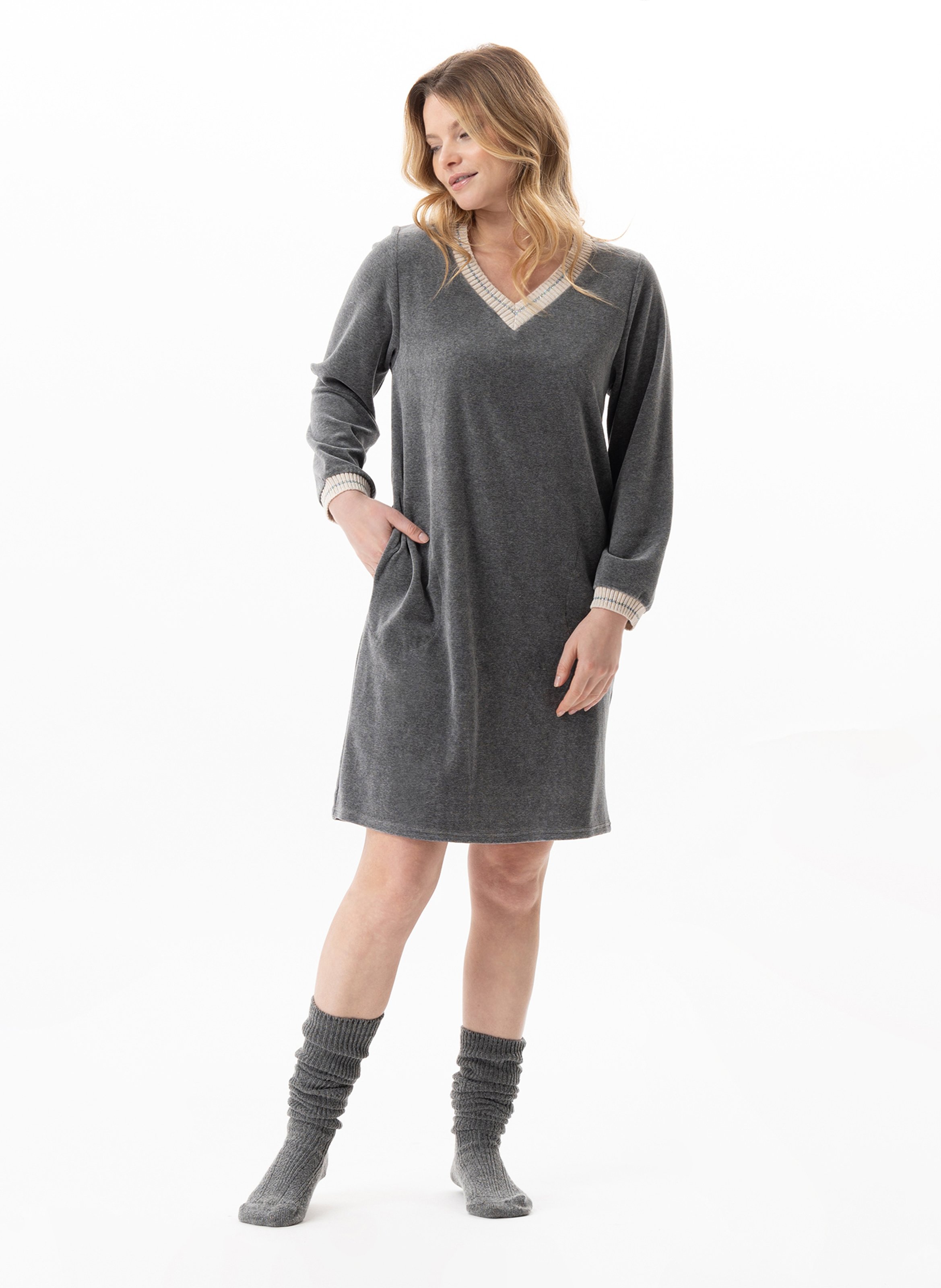Robe en velours country 140 LE CHAT Gris