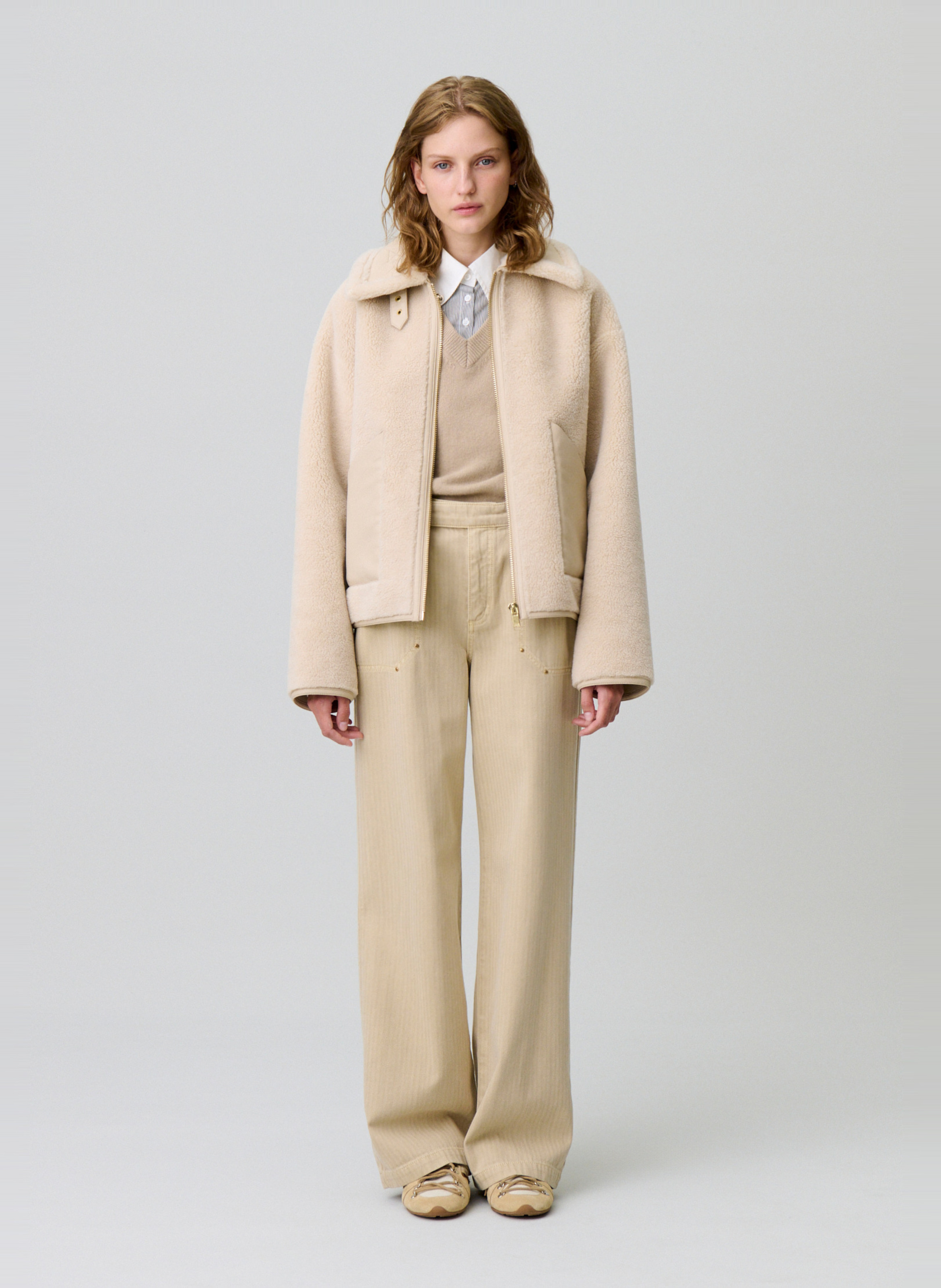 Veste oversize col montant filippa CLAUDIE PIERLOT Beige