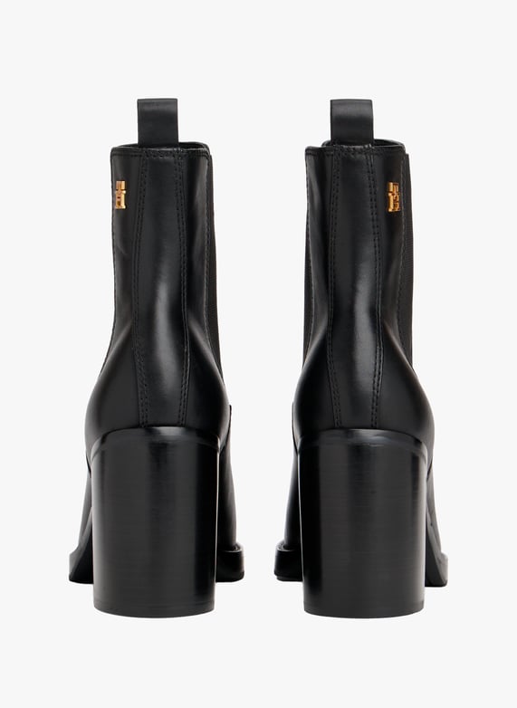 Bottines Chelsea High Block HL en cuir à bout carré  | Noir by TOMMY HILFIGER Bottines Chelsea High Block HL en cuir à bout carré  Noir