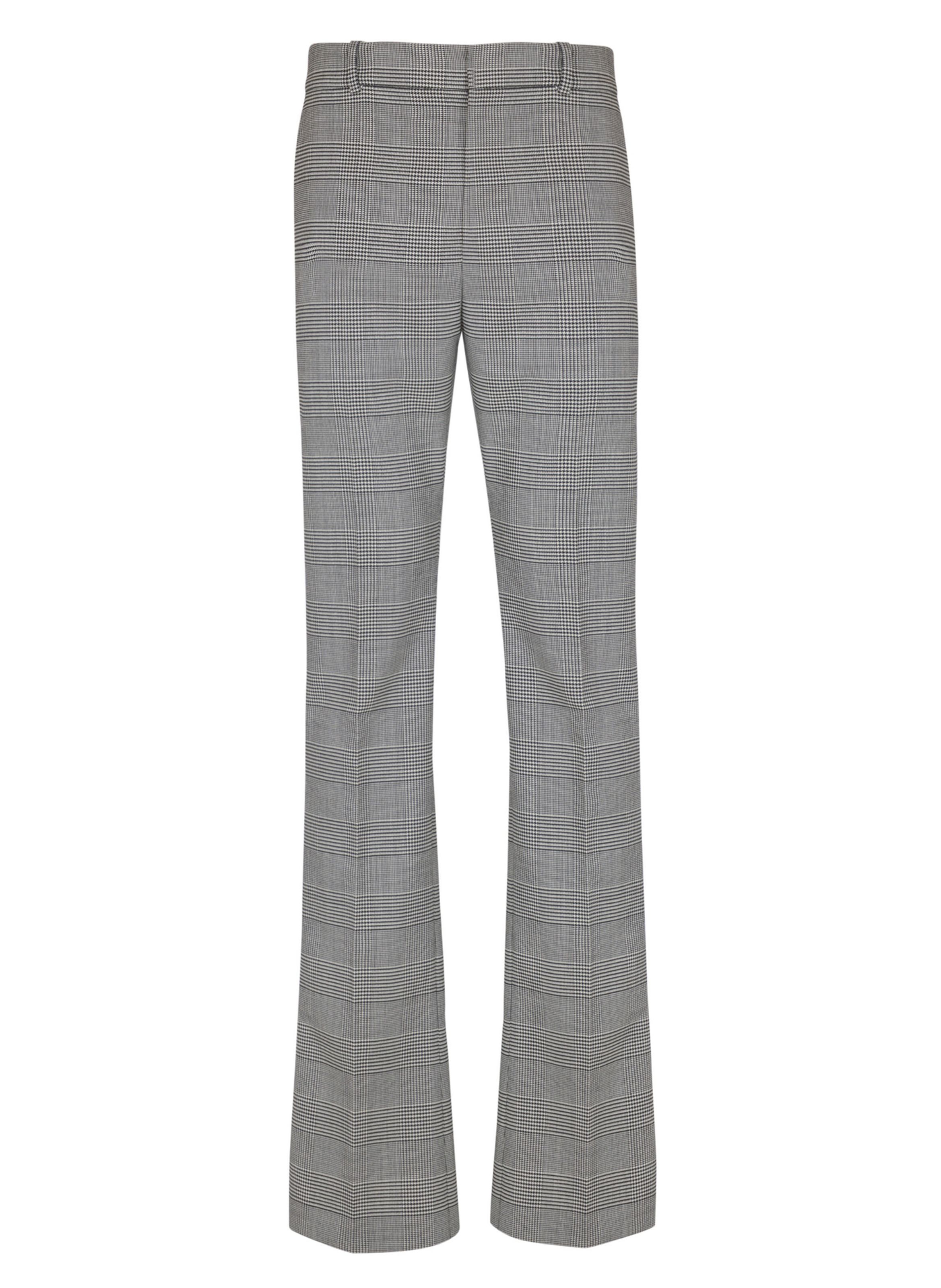 Pantalon à pinces en laine prince de galles BALMAIN Noir