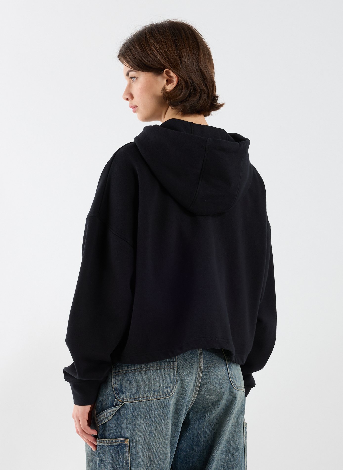 Oversized hooded cotton blend vest GERTRUDE ET GASTON Black